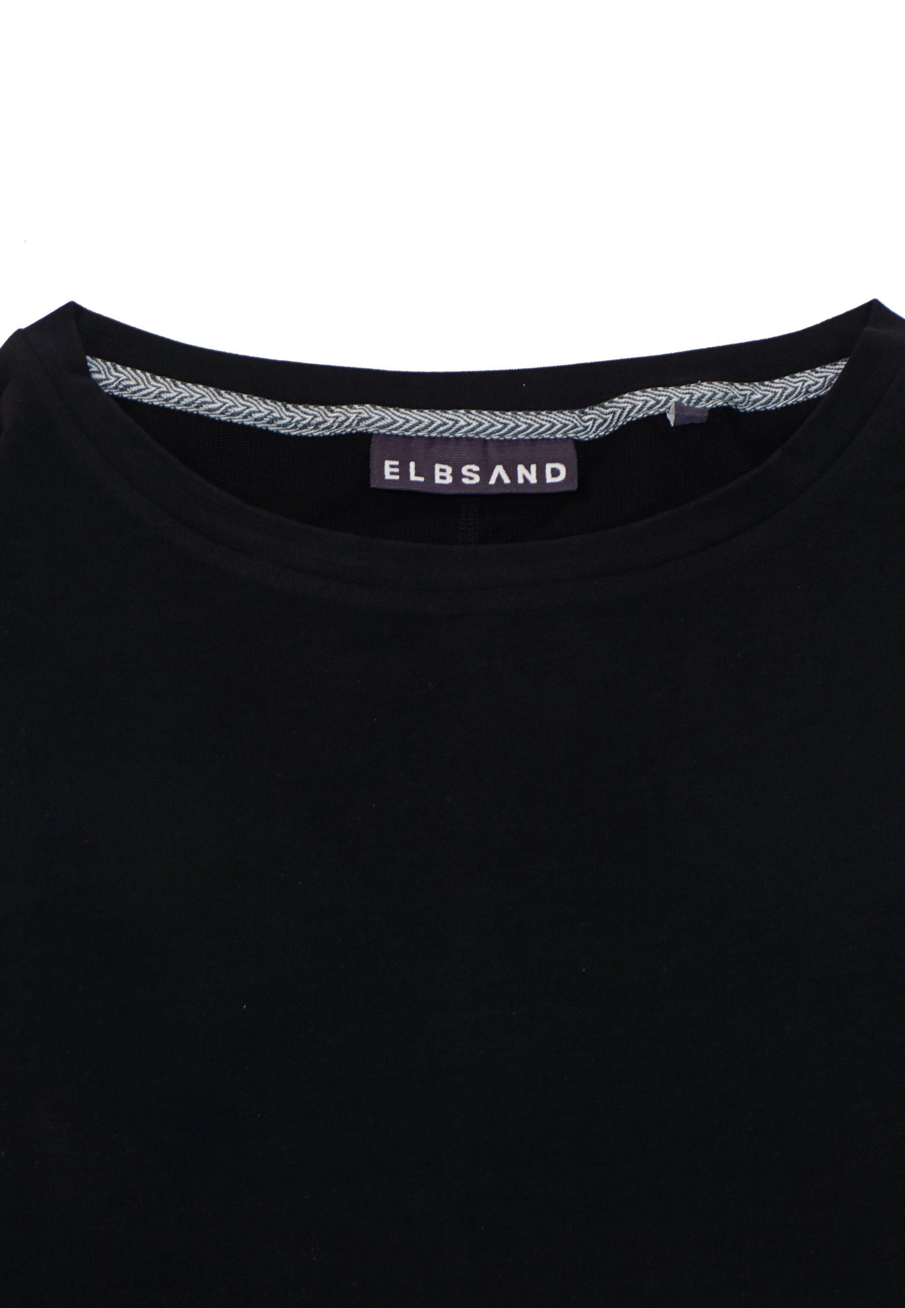 Sweatshirt Elbsand (1-tlg) mit Backprint Sweatshirt Riane Pullover vertikalem schwarz