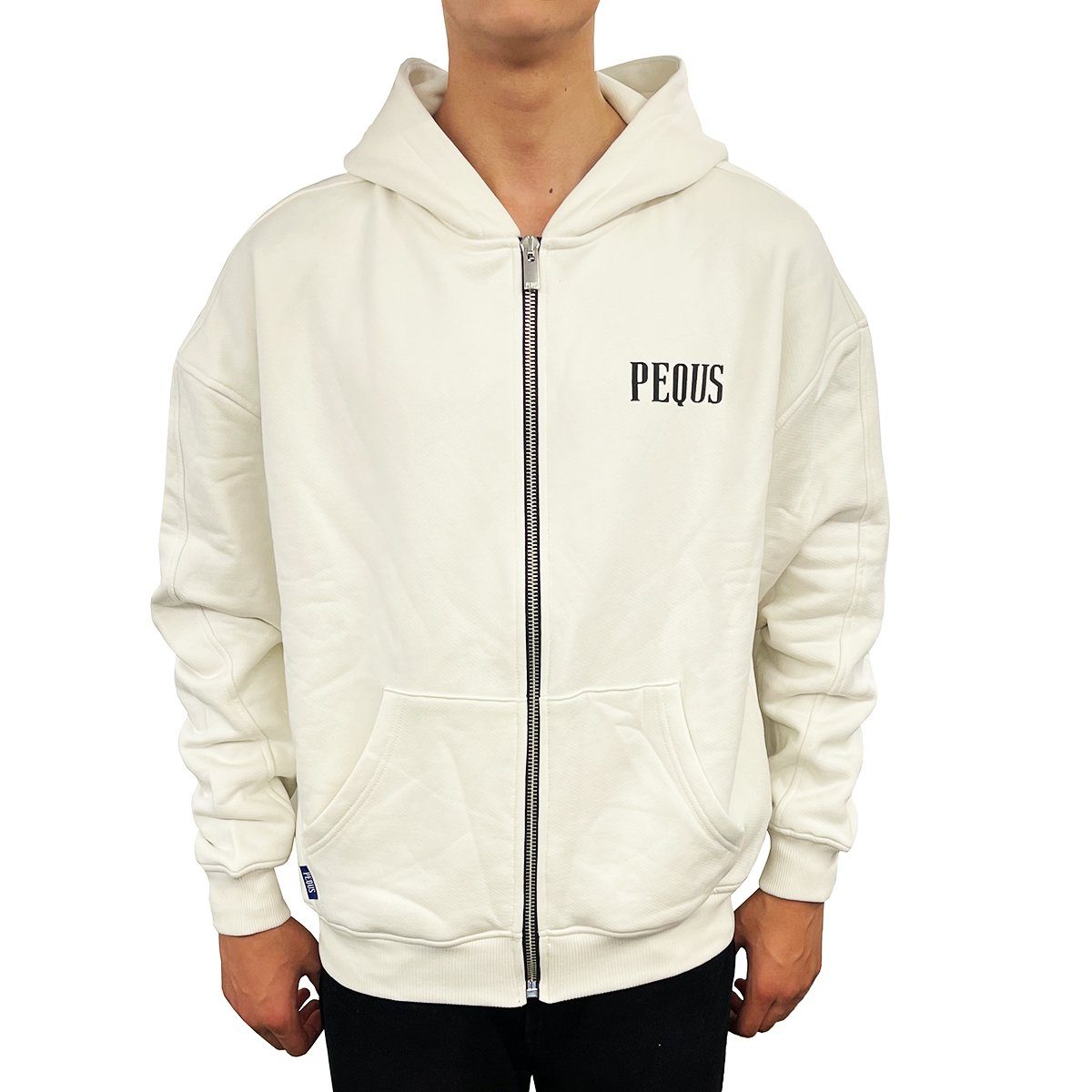 PEQUS Kapuzensweatjacke Chest Logo M