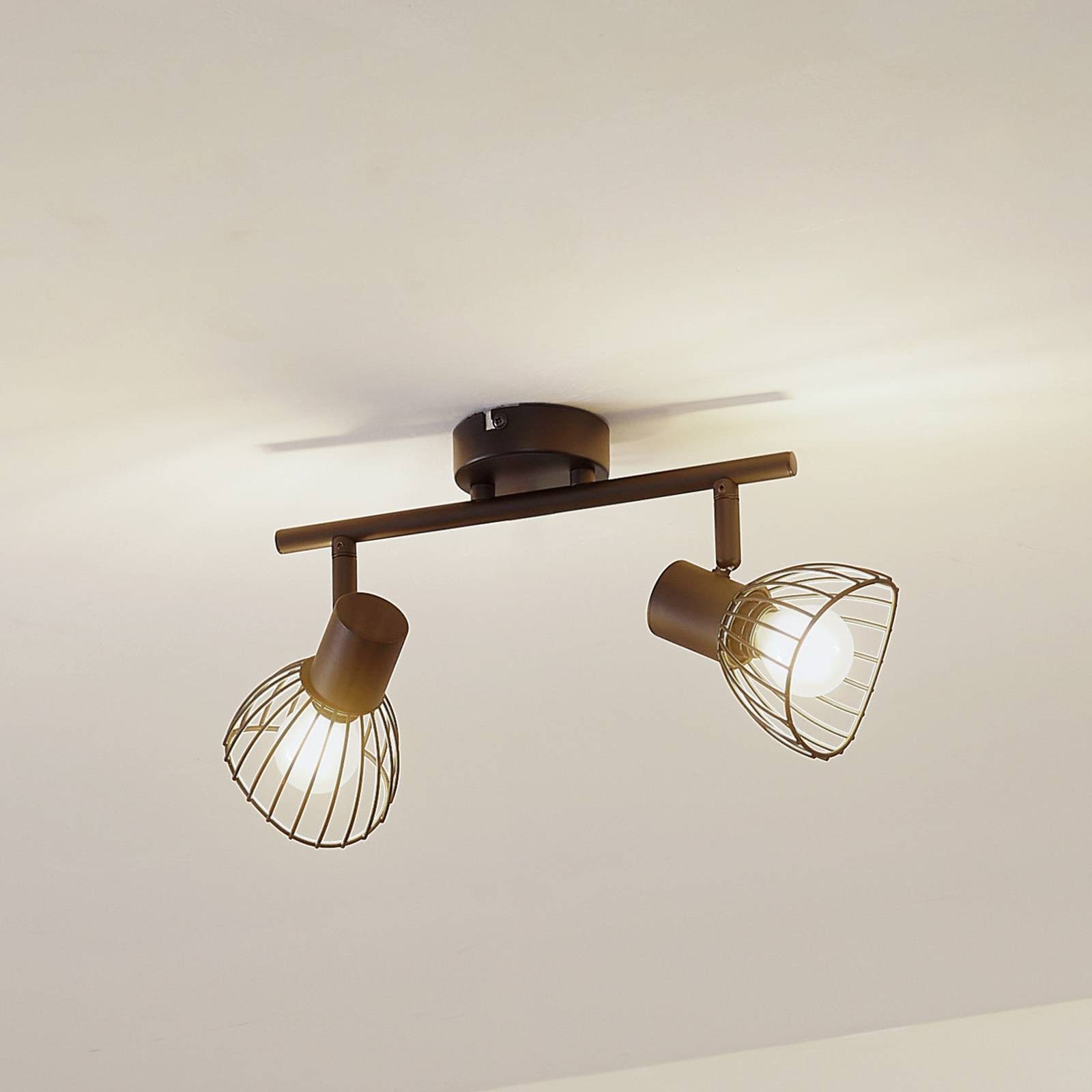 Lindby Deckenleuchten Piena, Metall, Schwarz IP20, günstig online kaufen