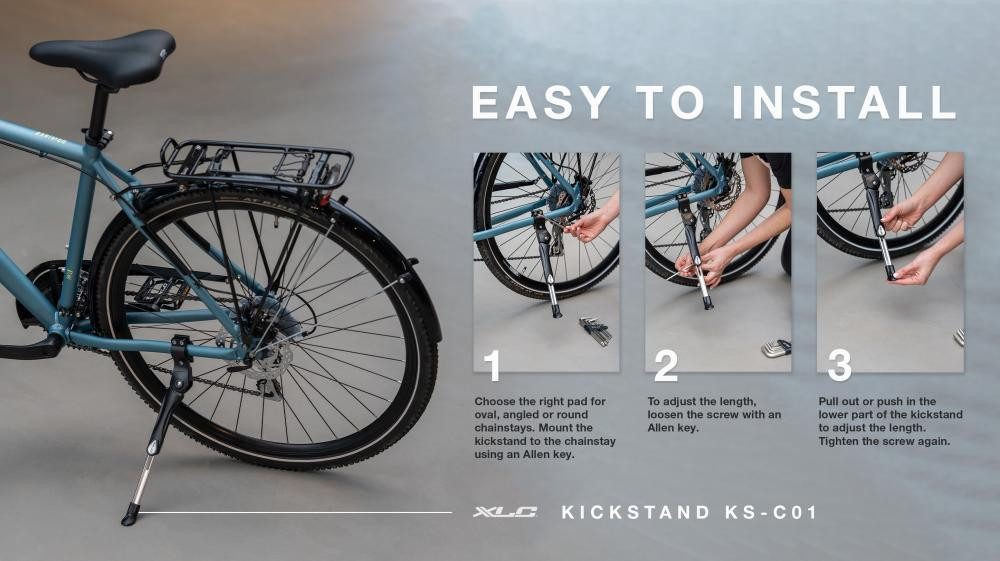 XLC Fahrradständer XLC Hinterbauständer KS-C01 schwarz verstellbar 24 bis 28 Zoll