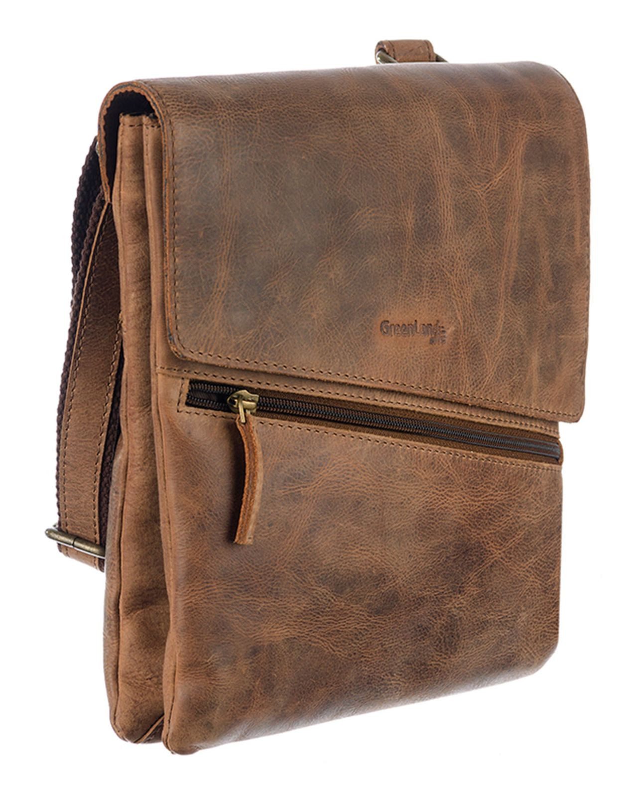 GreenLand Nature Umhängetasche Crossbody, aus echtem Rindsleder