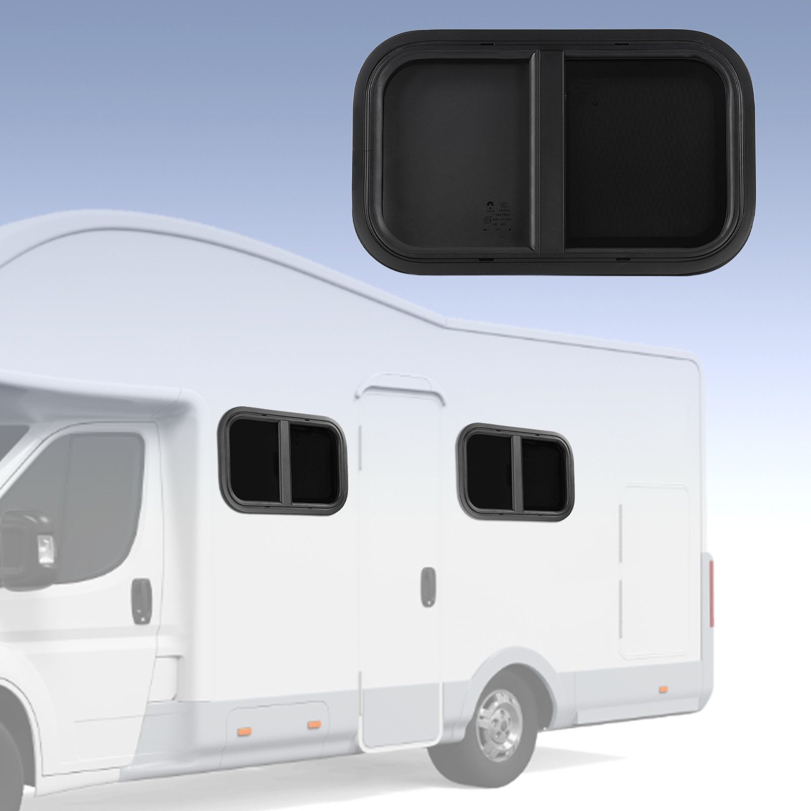 GARRYFIZH Fenster 500x300 mm Schiebefenster RV Wohnwagen Aluminium ESG Glas, Aluminiumlegierung, Wasserdicht