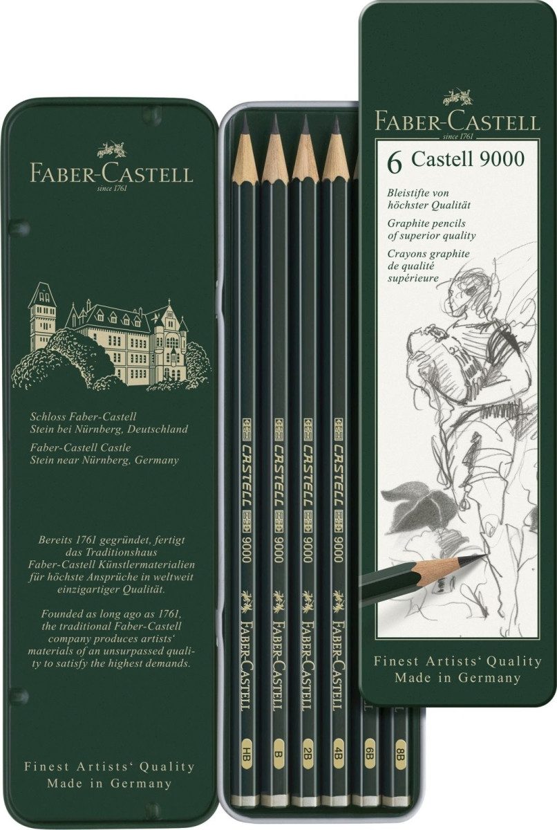 Faber-Castell Bleistift Bleistift 9000 VE=10x6 Stück Blechetui