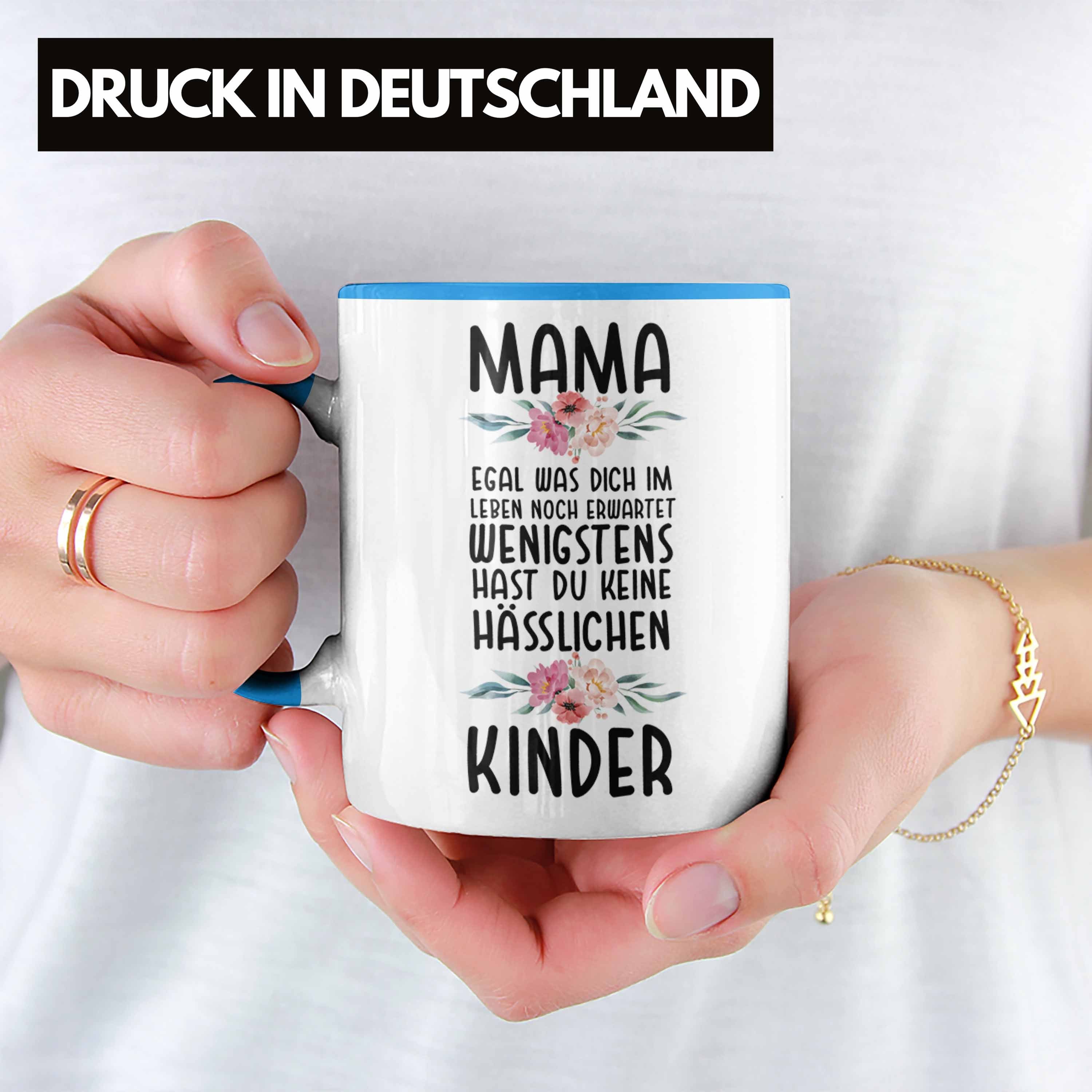 Muttertag Hässliche von Tasse Kinder Geschenk Geburtstag Tasse Trendation Blau Spruch Mami Mutter Trendation - Kinder Mama