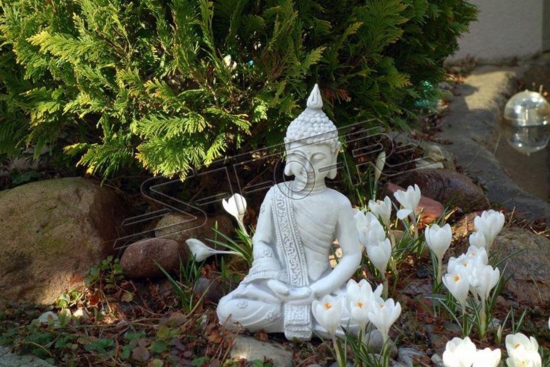 JVmoebel Skulptur Buddha Skulptur in Steinoptik. Skulptur für Garten und Wohnbereich | Skulpturen
