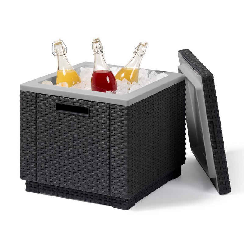 Keter Gartenlounge-Hocker ICE CUBE, Als Kühlbox nutzbar