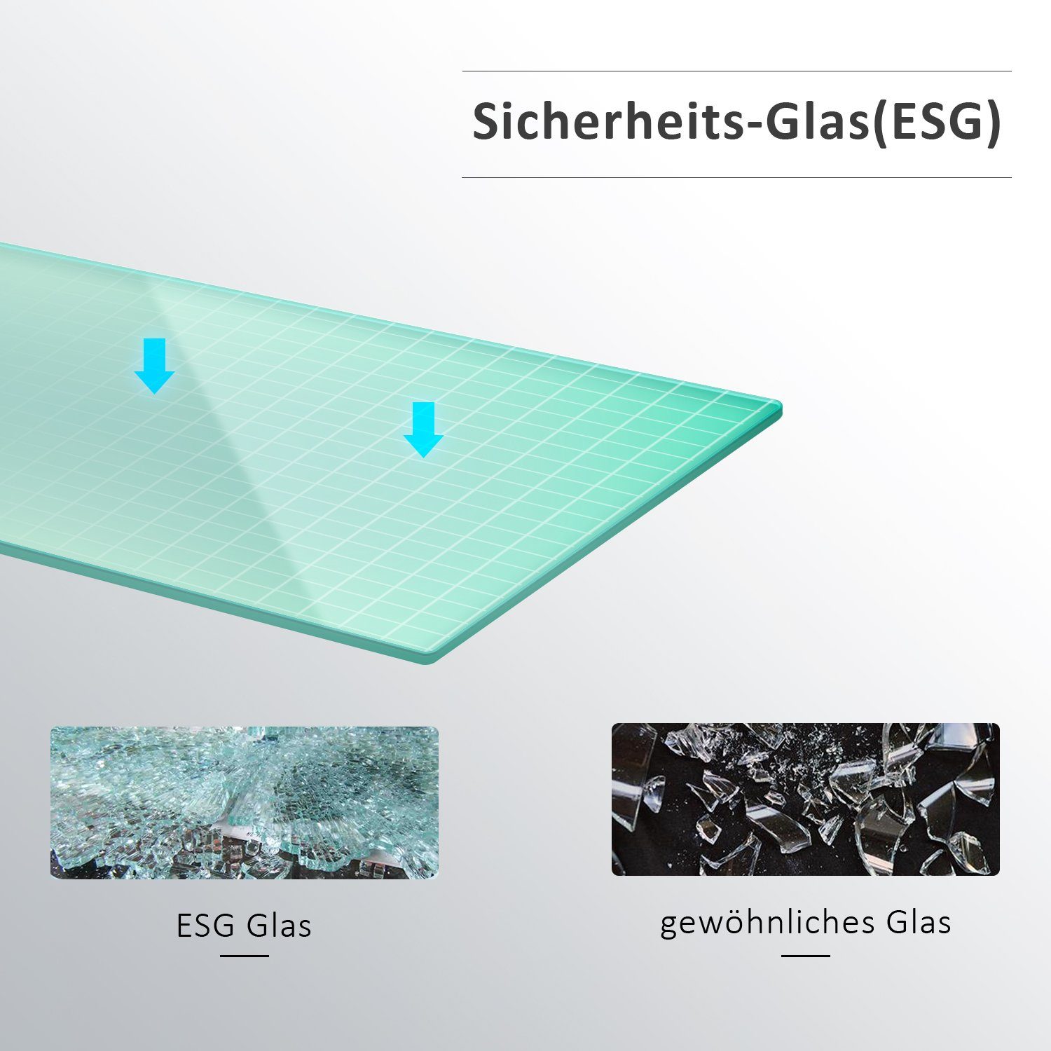SONNI Dusch-Schiebetür Nischendusche Duschtür Sicherheitsglas ESG Dusche 185cm, 100x185 cm