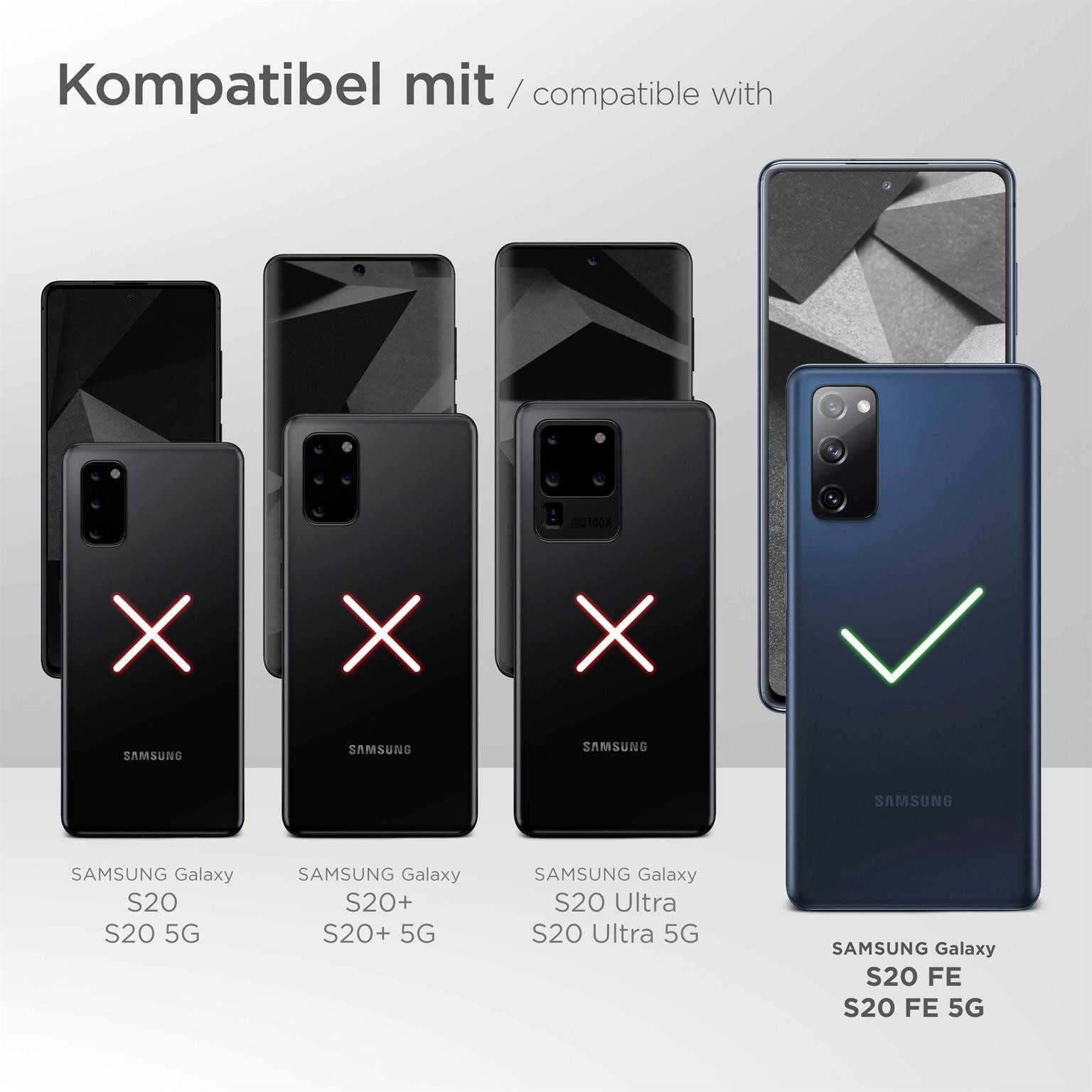ONEFLOW Handyhülle für Samsung Galaxy S20 FE Premium Hülle Business Cover Rot 6,5 Zoll, 360 Grad Schutzhülle Flip Case Etui Klapphülle Dünn Leder Handy Tasche