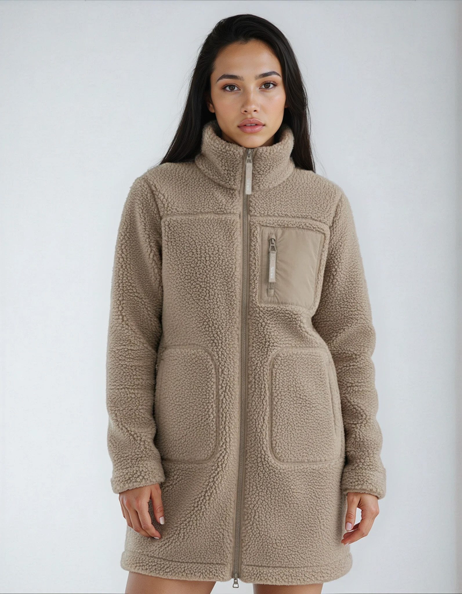 SUBLEVEL Fleecejacke Damen Leo Teddyfleece Kuschelig Übergangsjacke Jacke Outdoor Jacke