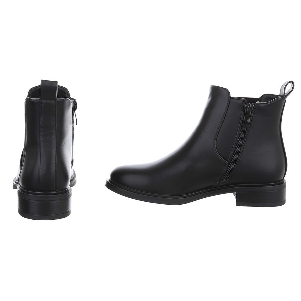Ital-Design Damen Chelsea Boot mit Blockabsatz für Alltag & Freizeit Stiefelette (92355235) Blockabsatz Chelsea Boots in Schwarz – Bild 5 von 5