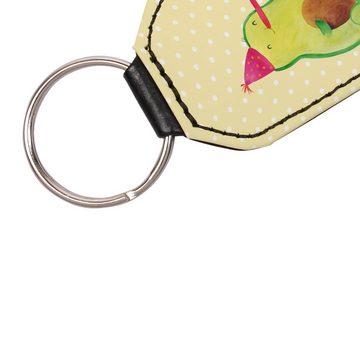 Mr. & Mrs. Panda Schlüsselanhänger Avocado Feier - Gelb Pastell - Geschenk, Schlüsselanhänger, Glücksbri (1-tlg), Liebevolles Detail