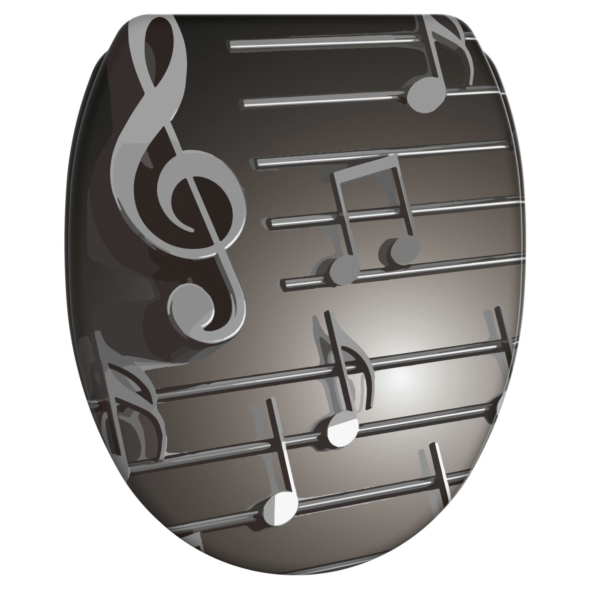 Sanilo WC-Sitz Musical Notes mit Absenkautomatik & Quick Release, Premium Toilettendeckel, abnehmbar, leichte Montage von oben