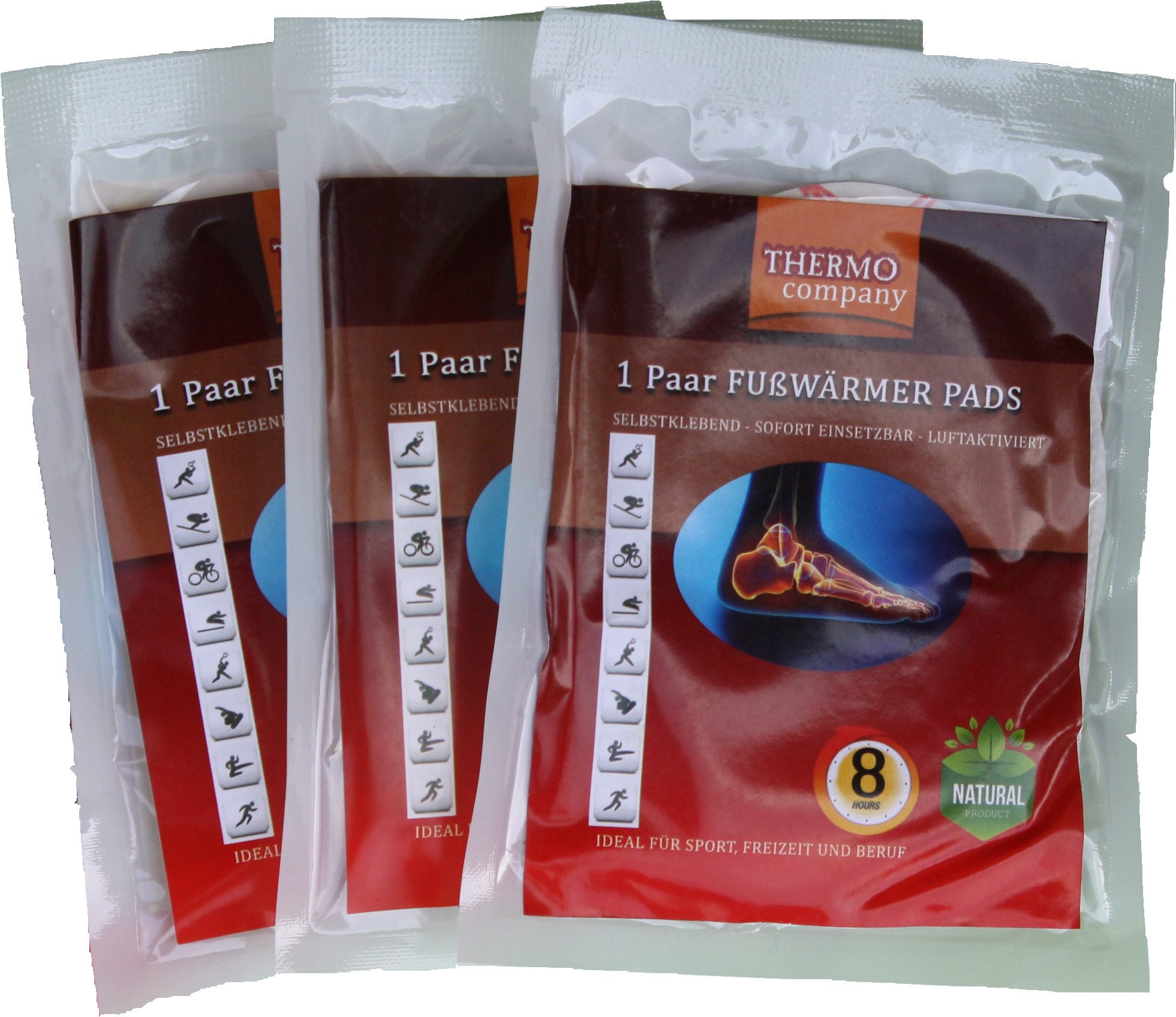 THERMO company Wärmepad Fußwärmer Pads, Zehenwärmer Pads, Wärmepads Füße selbstklebend, Размер 7 x 9,5cm, bis zu 8 Stunden Wärme
