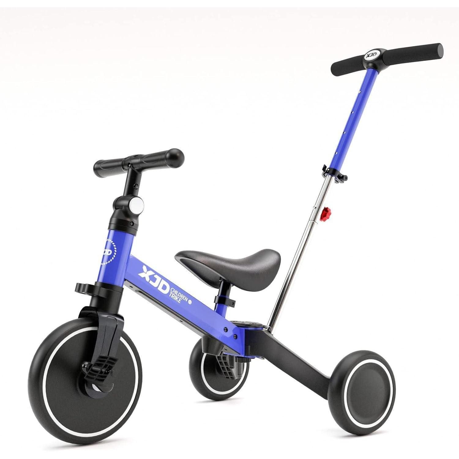 LuxusKollektion Dreirad Laufrad Dreirad 4in1 Kinder Schubstange Sitz Lenker Blau