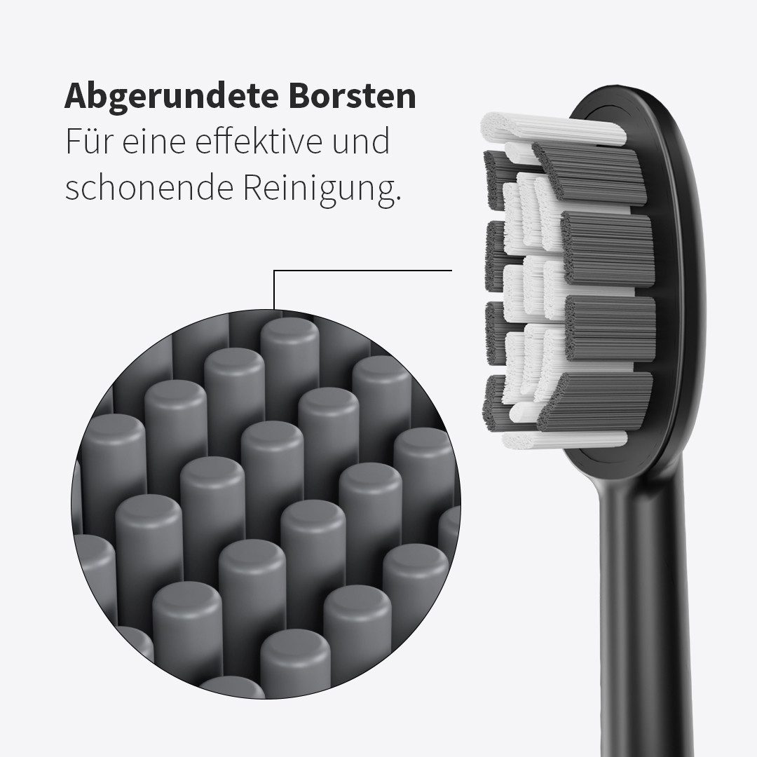 Zahnheld Aufsteckbürsten Ersatzbürsten Basic Medium - ideal für Schallzahnbürste Gero, im 3er, 6er oder 9er Set, Zahnpflege Set, mittelharte Wechselköpfe, plastikfrei verpackt, 3 Stück, weiß