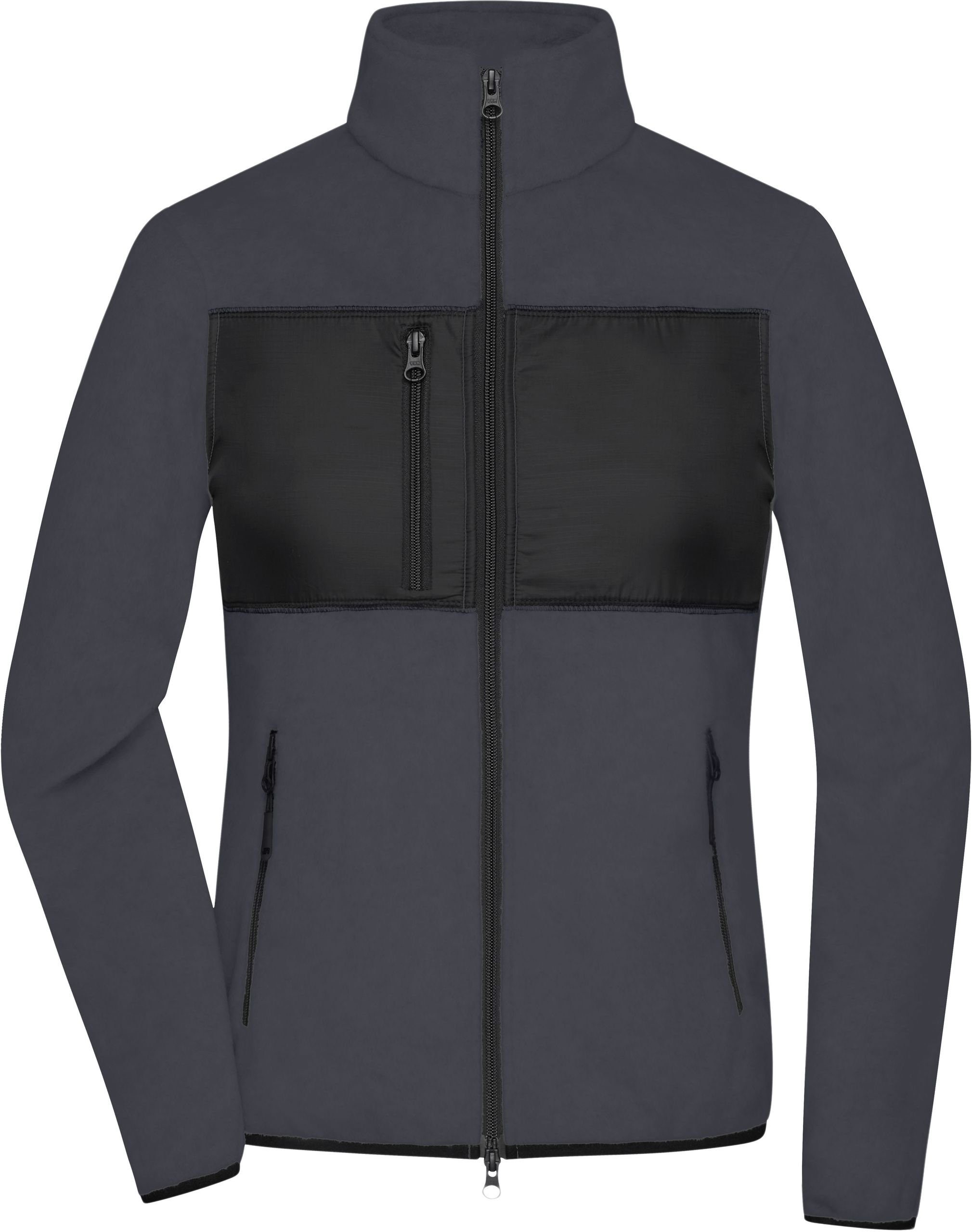 James & Nicholson Fleecejacke Damen Fleece Jacke carbon/black