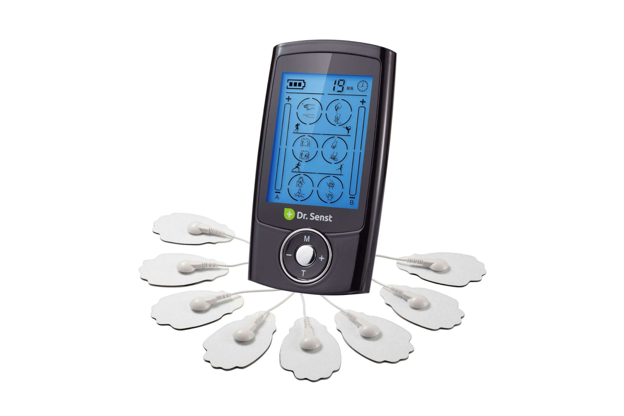 Dr. Senst TENS-EMS-Gerät Tens- und Muskel- Stimulationsgerät AS1080 mit LCD-Display, (Elektrostimulationsgerät Set, 15-tlg)