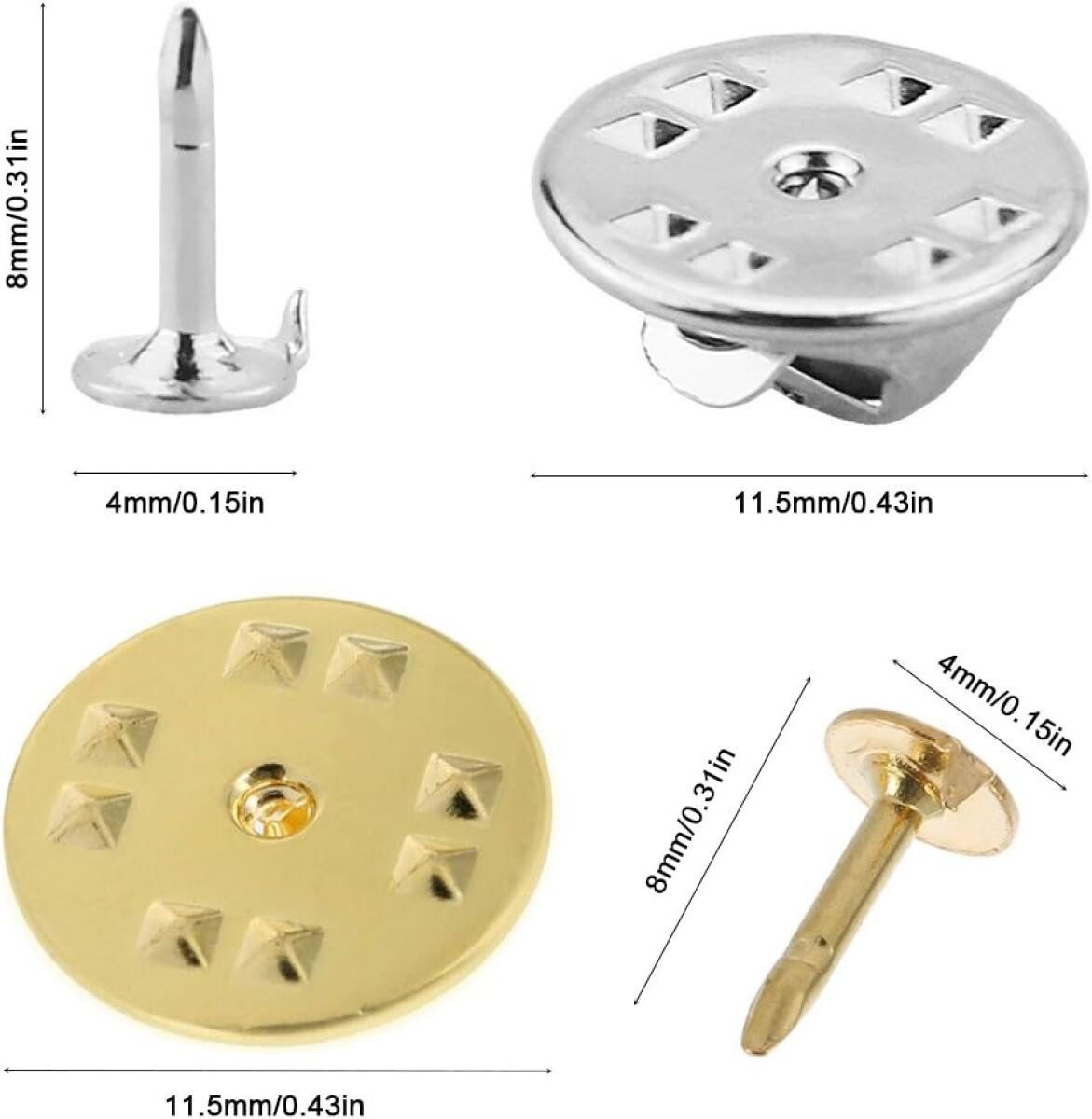 FELIXLEO Anstecknadel Schmetterling Pin Clutch Pins Anstecker Butterfly Clips (120-tlg)