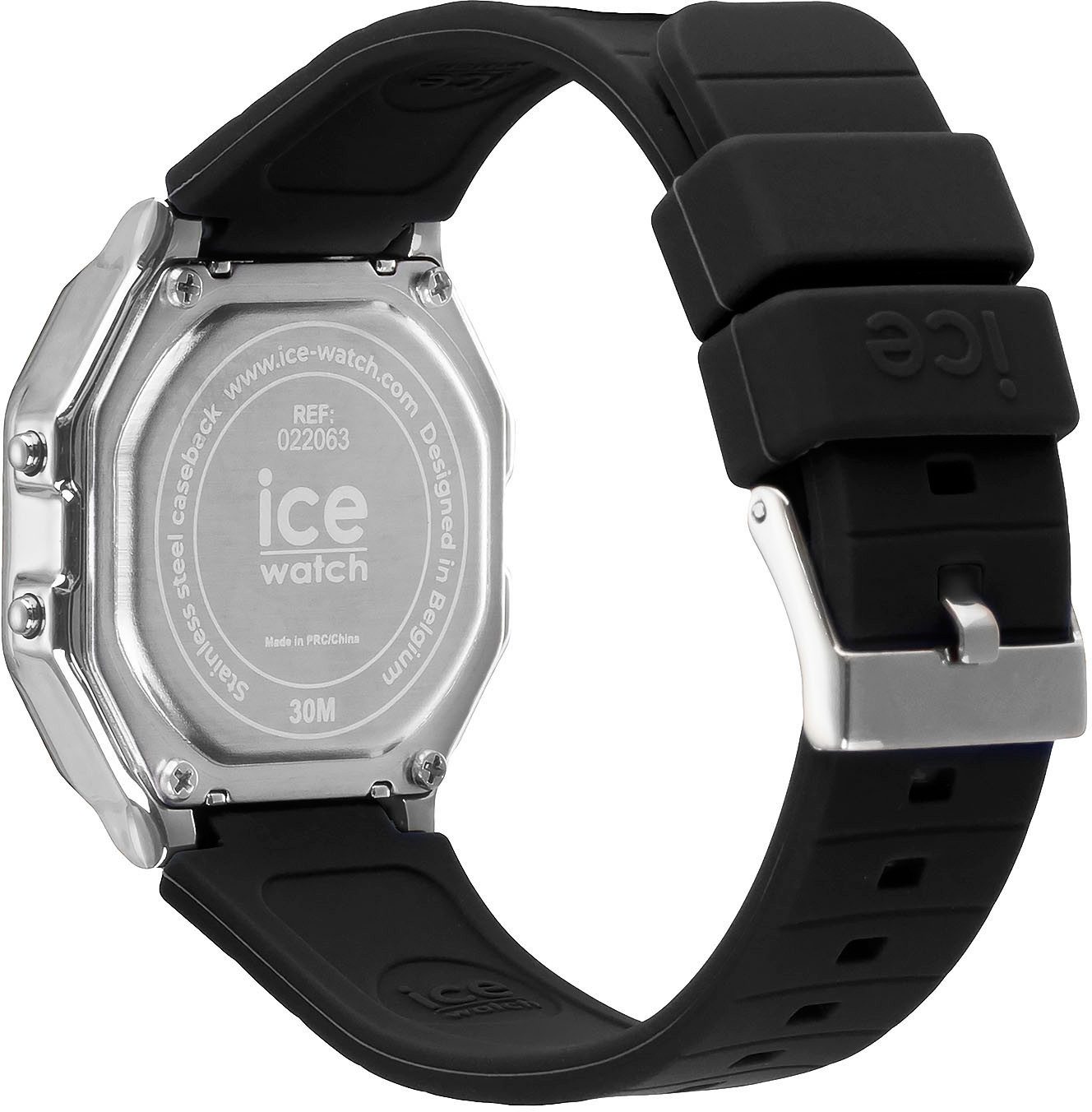 ice-watch Chronograph ICE digit retro - Small 022063, Armbanduhr, Quarzuhr, Damenuhr, Silikonarmband, Datum