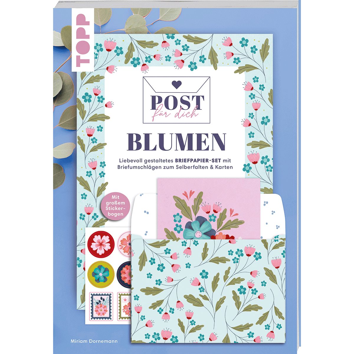 Briefpapier Post für dich. Blumen: Liebevoll gestaltetes Briefpapier-Set mit Br