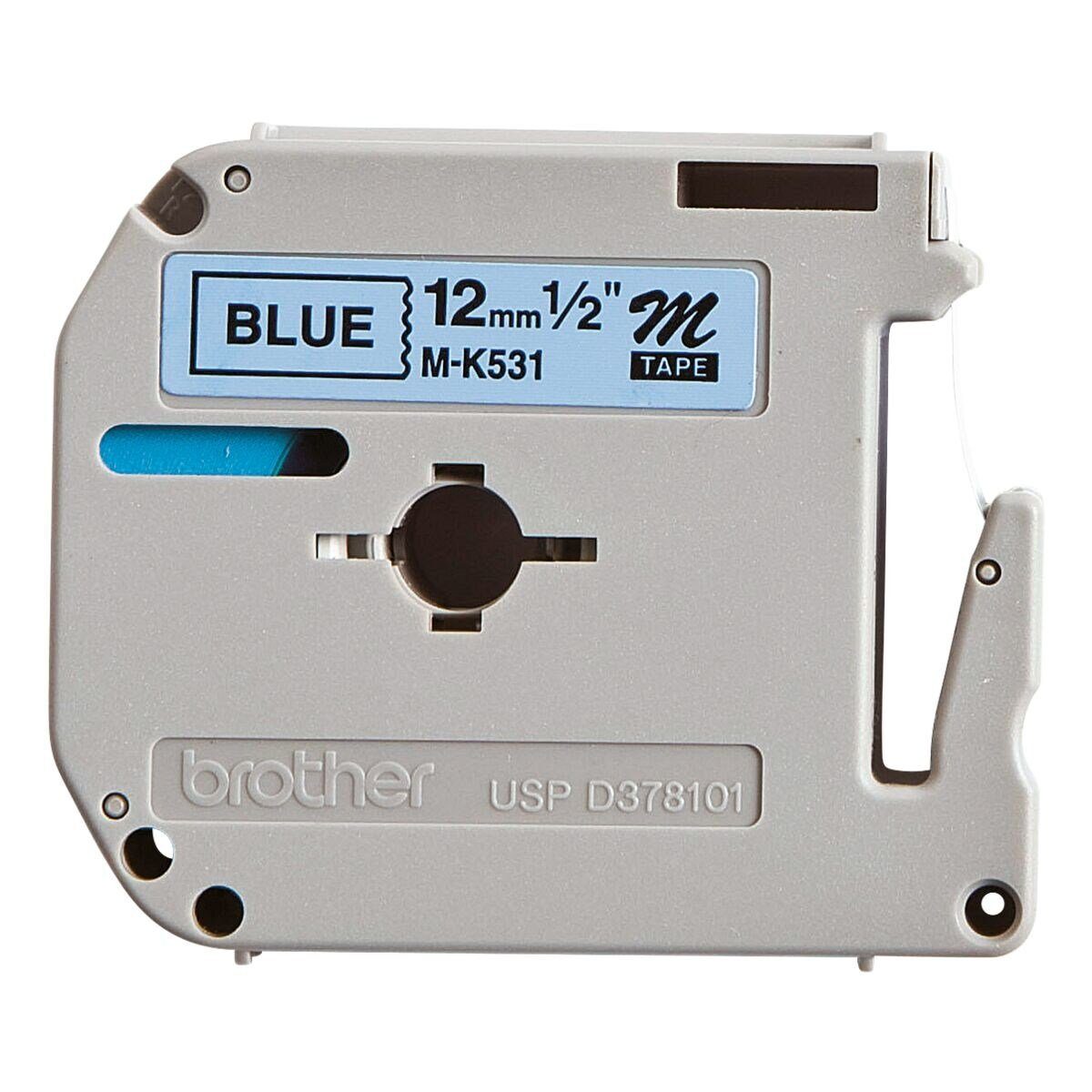 Brother Beschriftungsband MK-531, M-Tape 12 mm x 8 m, für P-Touch