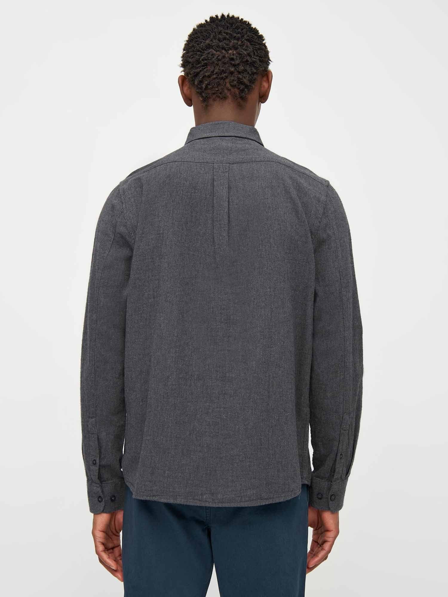 KnowledgeCotton Apparel Langarmhemd Regular Fit Melangé Flannel Shirt