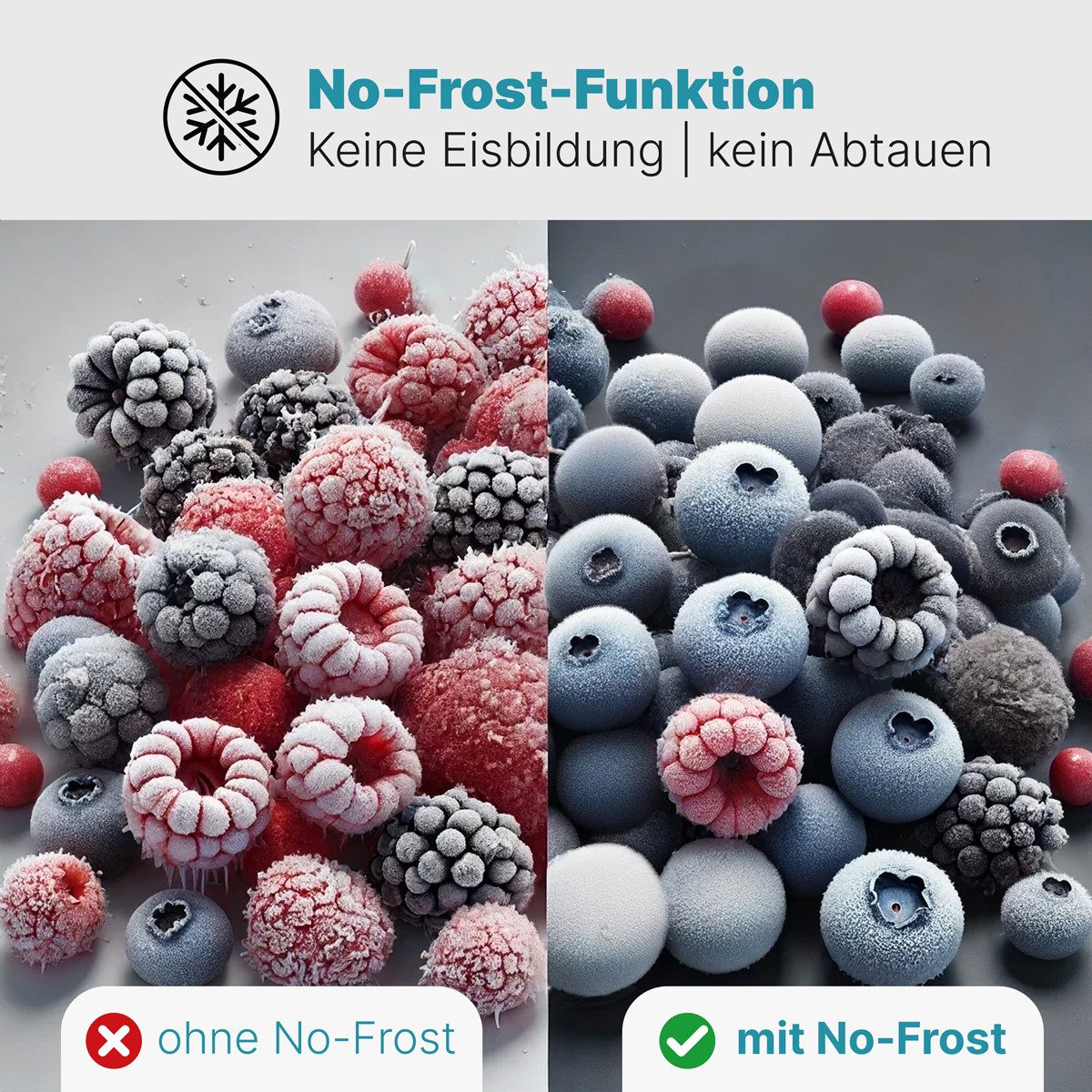 BOMANN Kühl-/Gefrierkombination KG 7358, 180 cm hoch, 79 cm breit, 362L, Total No Frost & MultiAirflow-System – Bild 4 von 5