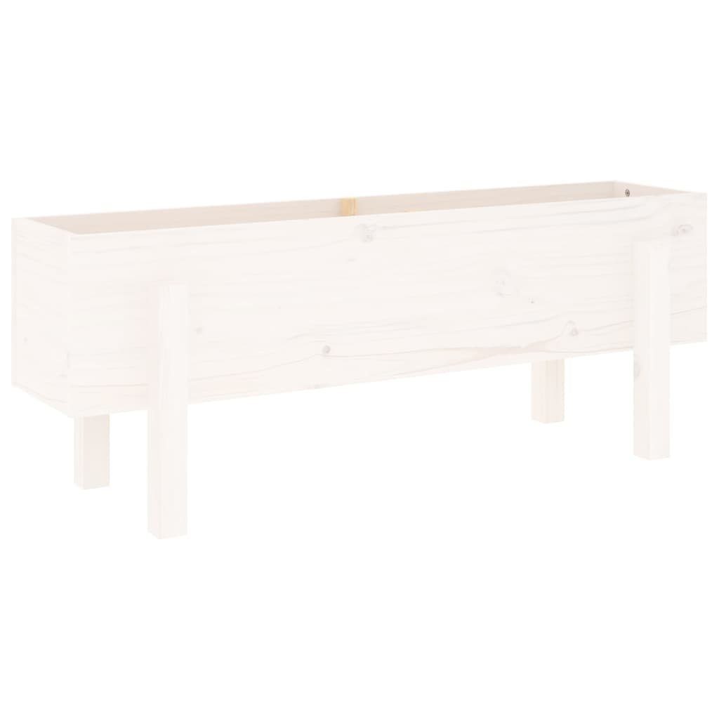 vidaXL Hochbeet Hochbeet Weiß 101x30x38 cm Massivholz Kiefer (1 St)