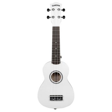 Cascha Ukulele Sopran Bundle weiß, Bundle, mit Tasche und 3 Plektren