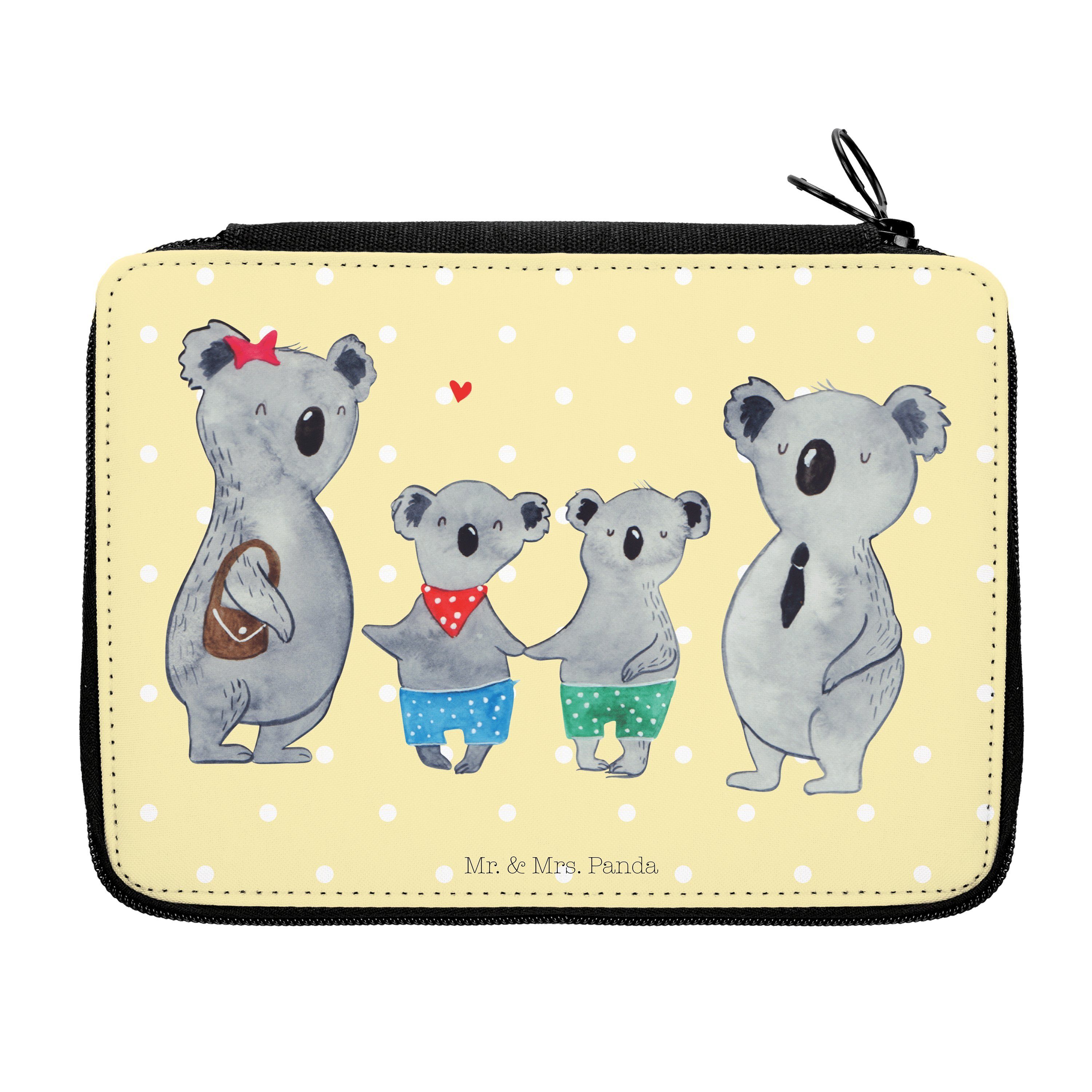 Mr. & Mrs. Panda Federmäppchen Koala Familie zwei - Gelb Pastell - Geschenk, Koalabär, Koalafamilie, (1-tlg)