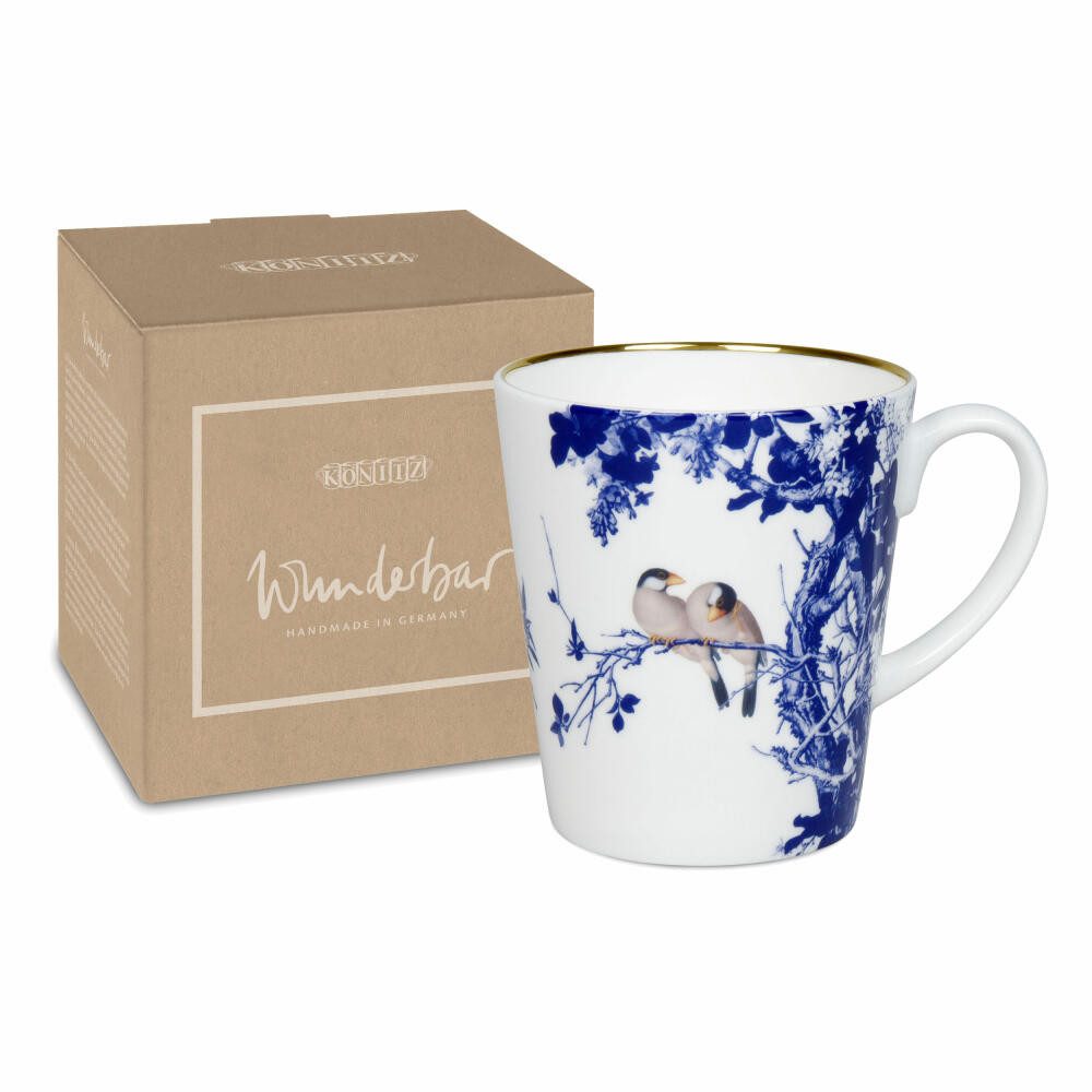 Könitz Becher Blue Birds, 600 ml, Bone China