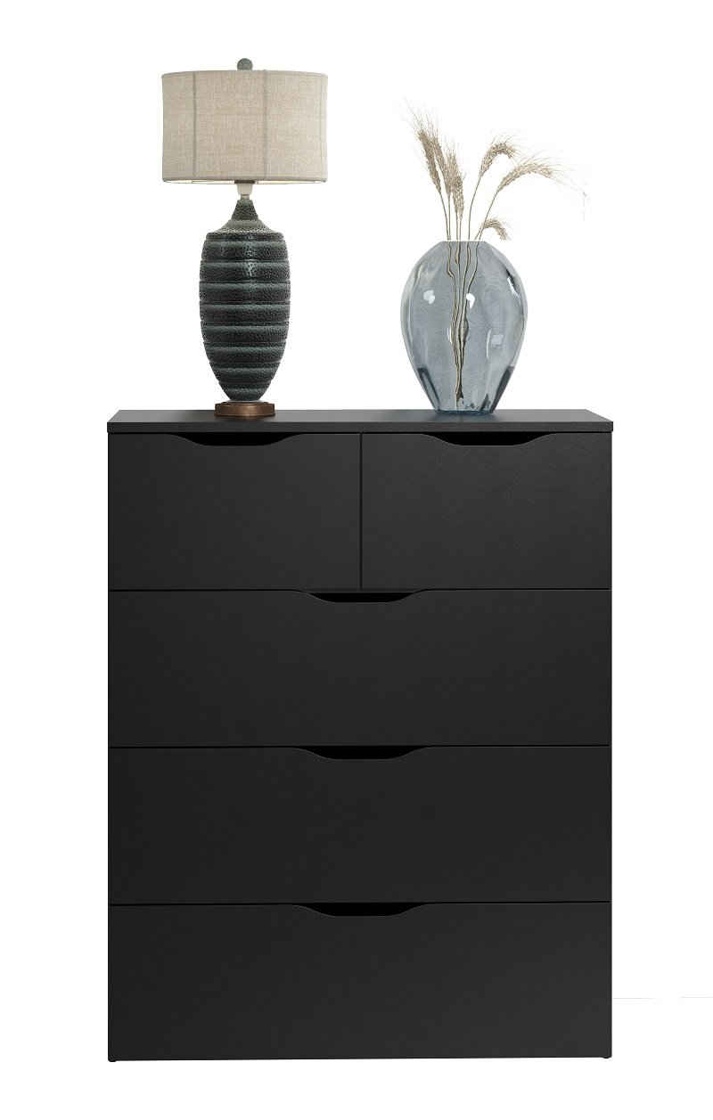 trendteam Sideboard Schubkastenkommode Basix, schwarz, Anrichte, 80 x 101 cm