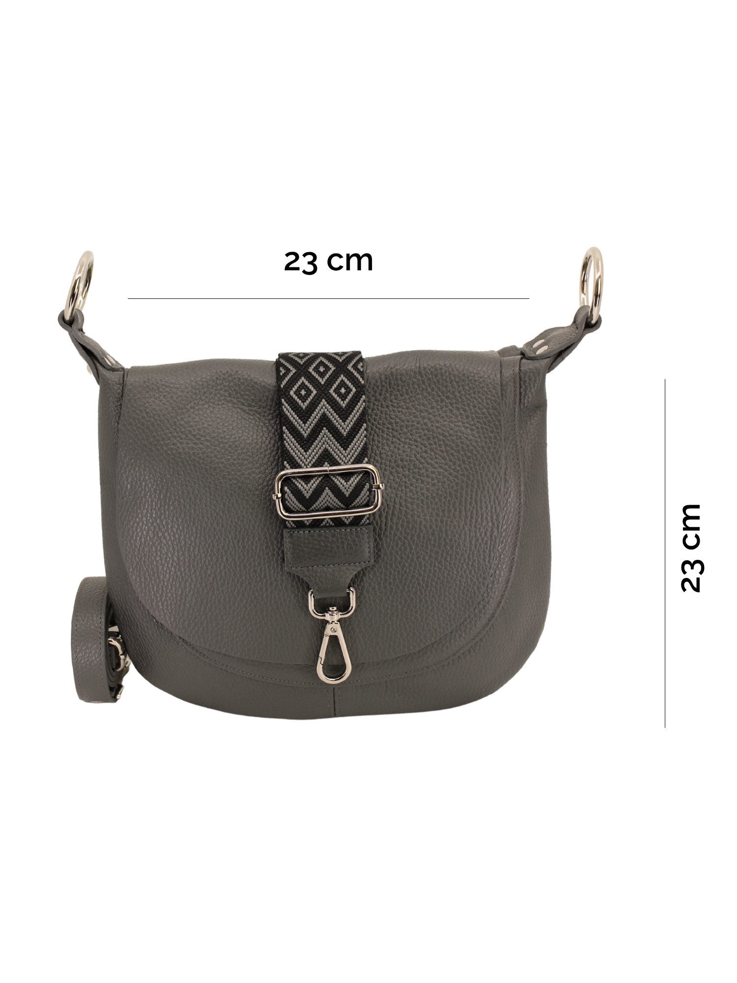 Adel Bags Schultertasche Kayla Ledertasche Made in Italy mit 2 Riemen, Zwei Tragegurte inklusive, Made in Italy