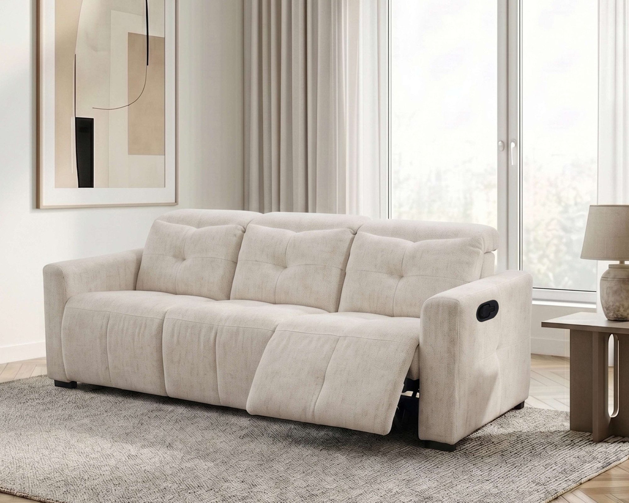 OTTO home 3-Sitzer CAARLA Webstoff, Sofa, 224 cm, man. o. elektr. Relaxfunktion (USB), mit USB-A und USB-C bei elektrischer Ausführung, Kopfteilverstellung