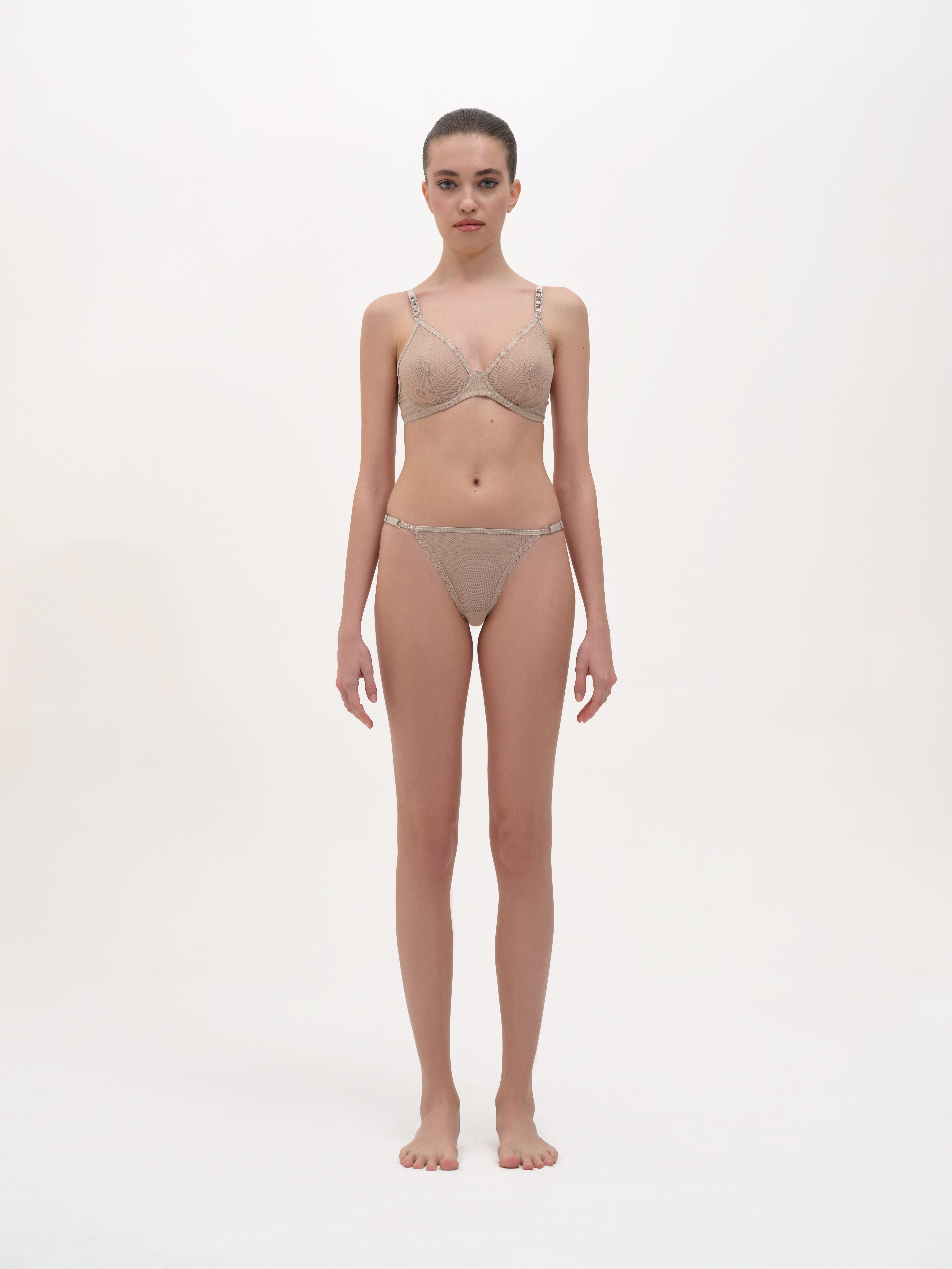 Rockupy Bügel-BH Damen Lingerie Set, hellbraun