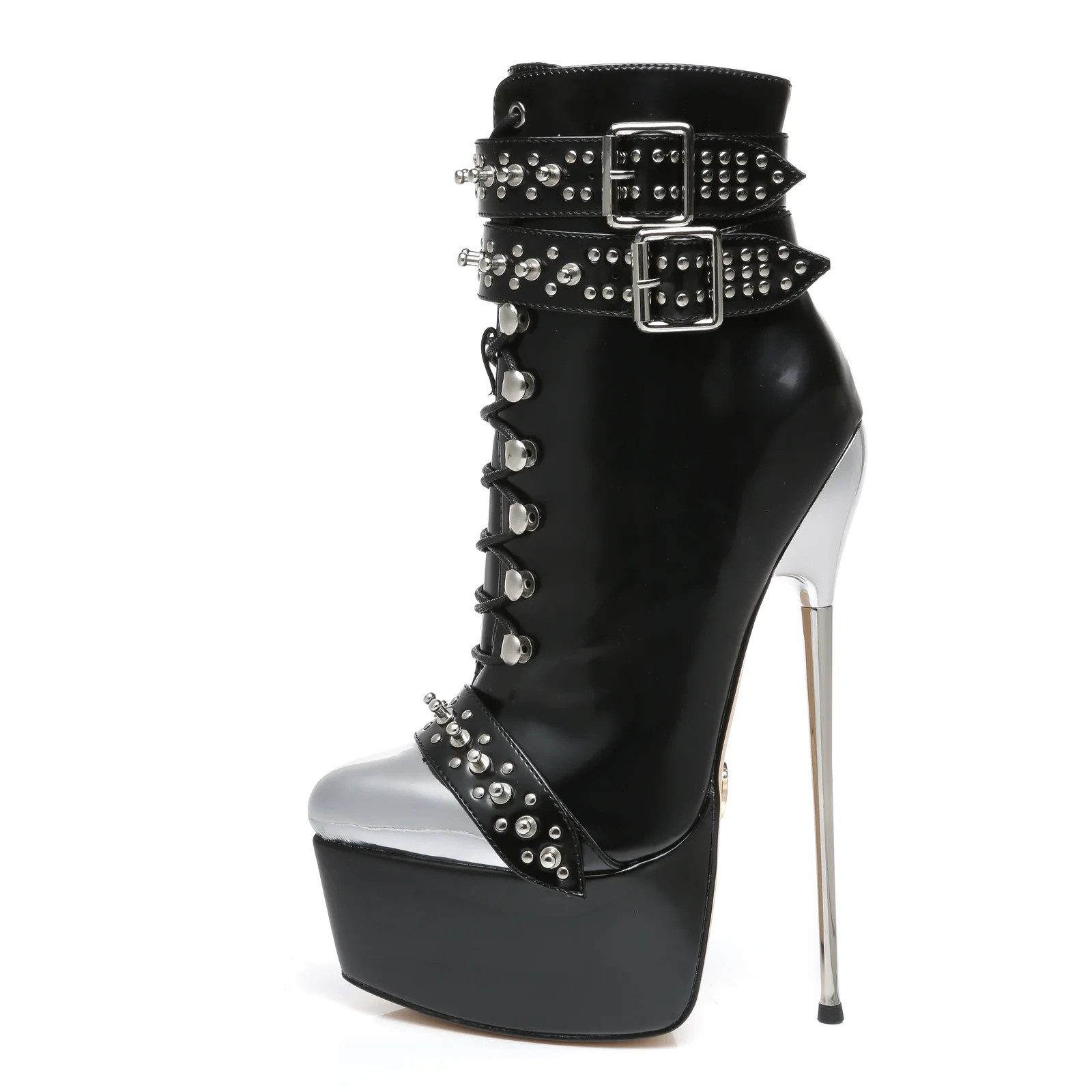 Giaro EVIL High-Heel-Stiefelette 20 cm Absatzhöhe, 5,5 cm Plateau, Nieten
