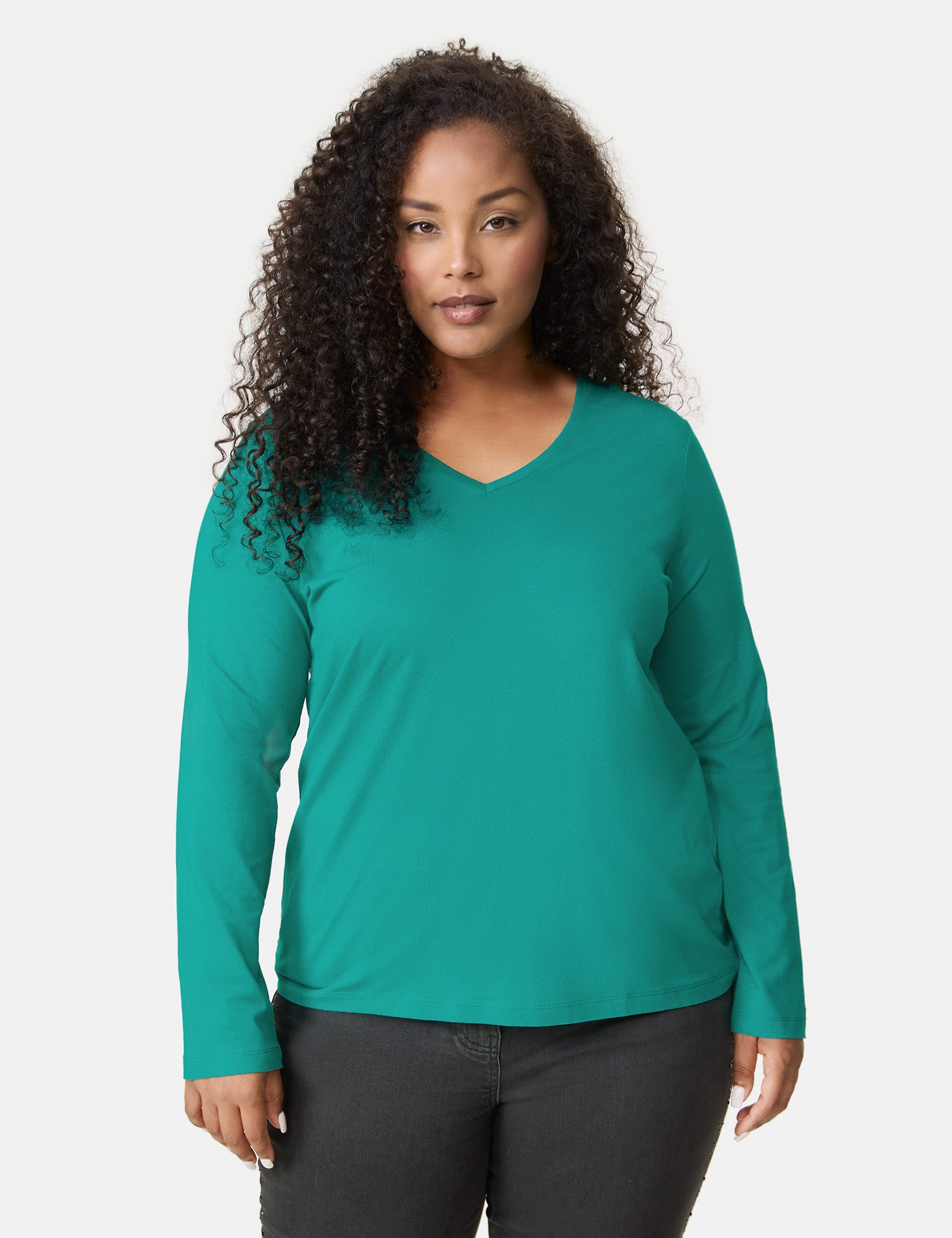 Samoon Shirtbluse Basic Langarmshirt