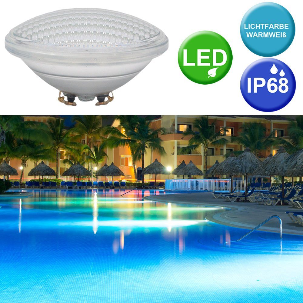 etc-shop LED-Leuchtmittel, Glas 3x Scheinwerfer Schwimm Teich Becken LED Leuchtmittel PAR56