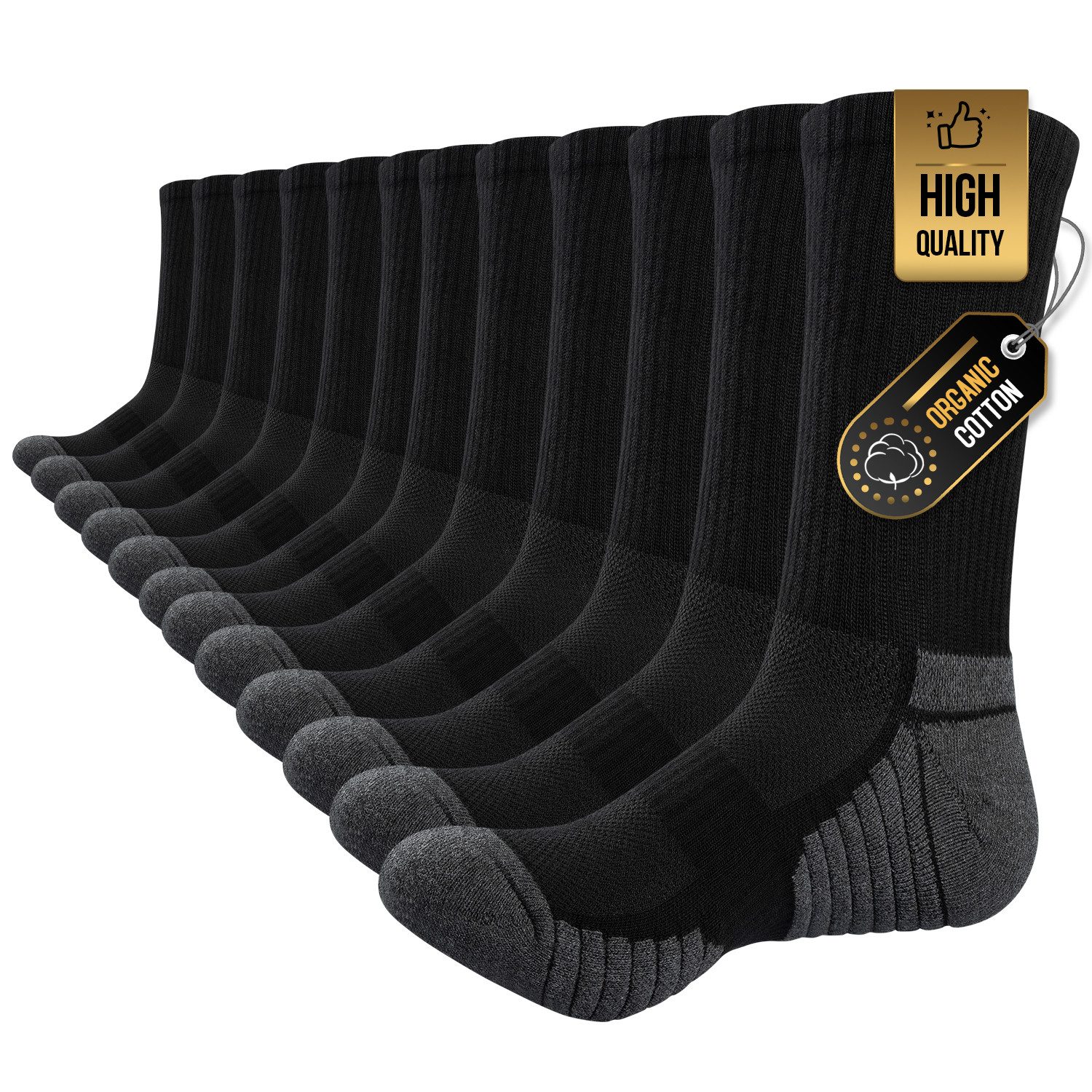 TANSTC Sportsocken Wandersocken Trekkingsocken 6 Paar Damen & Herren Outdoor Socken (Set, 6 Paar Socken im Set) Atmungsaktiv, elastisch, bequem, strapazierfähig, formstabil
