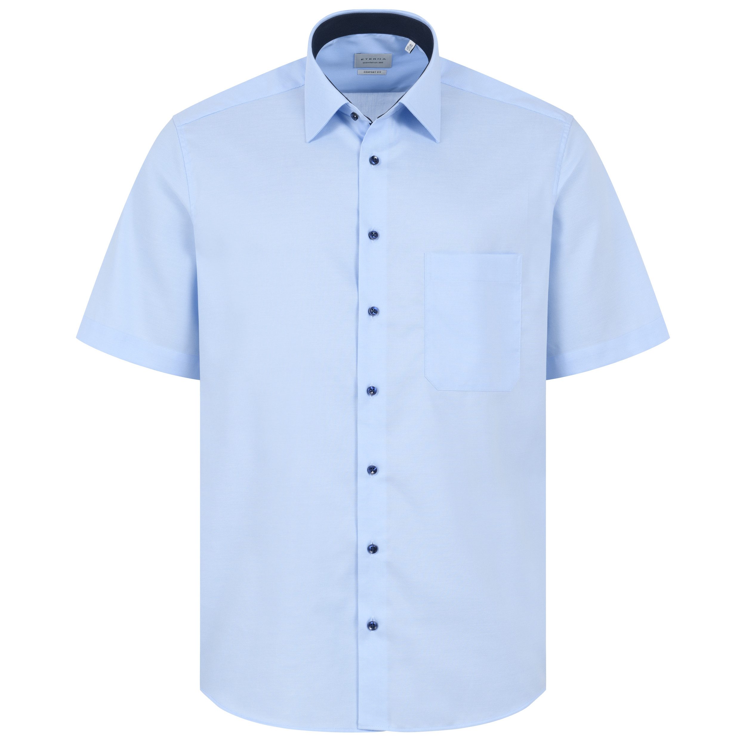 Eterna Kurzarmhemd Comfort Fit, 100 % Baumwolle Bügelfrei, Knitterfrei