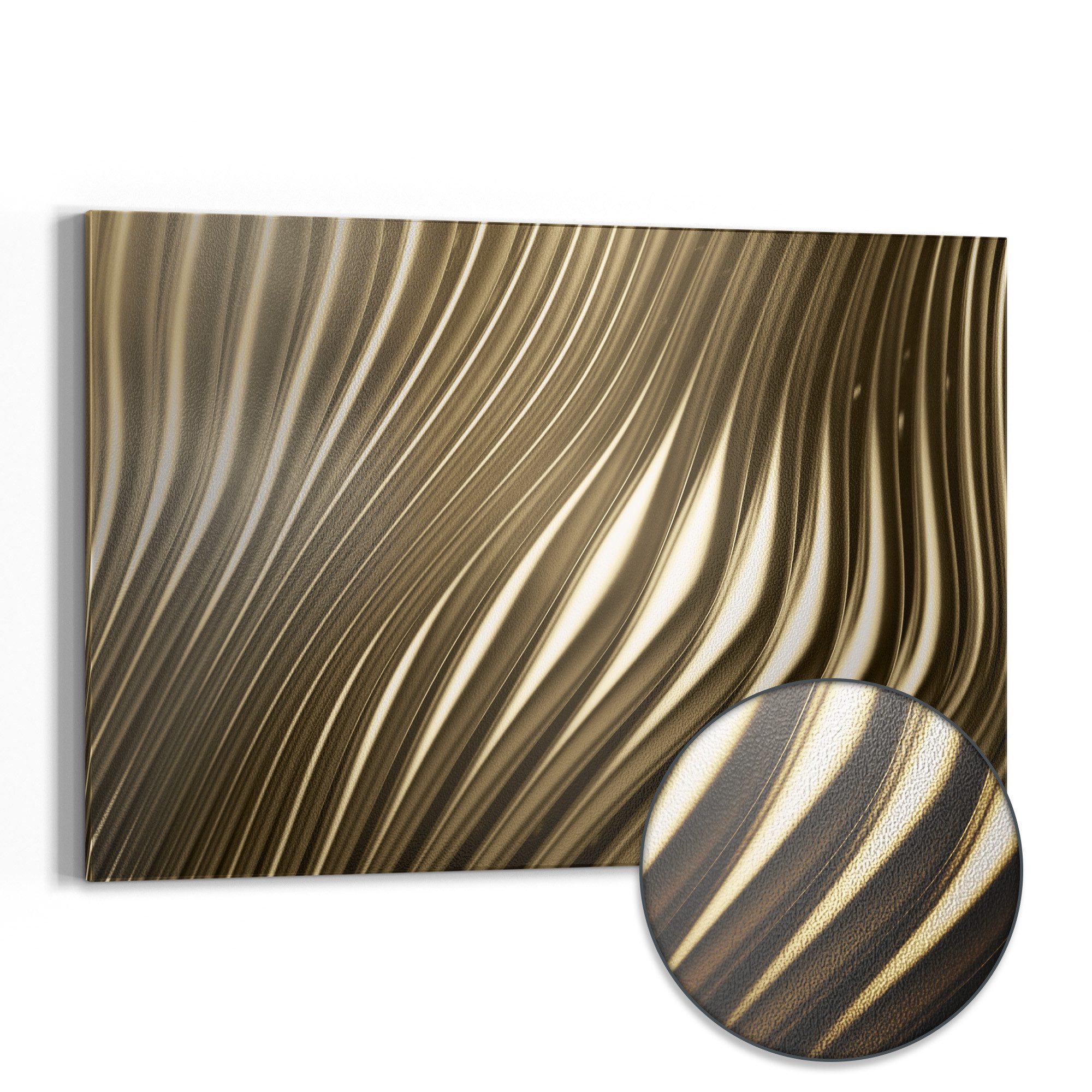 DEQORI Magnettafel 'Goldenes Rillendesign', Metall Whiteboard für alle Magnete, Magnetboard magnetisch