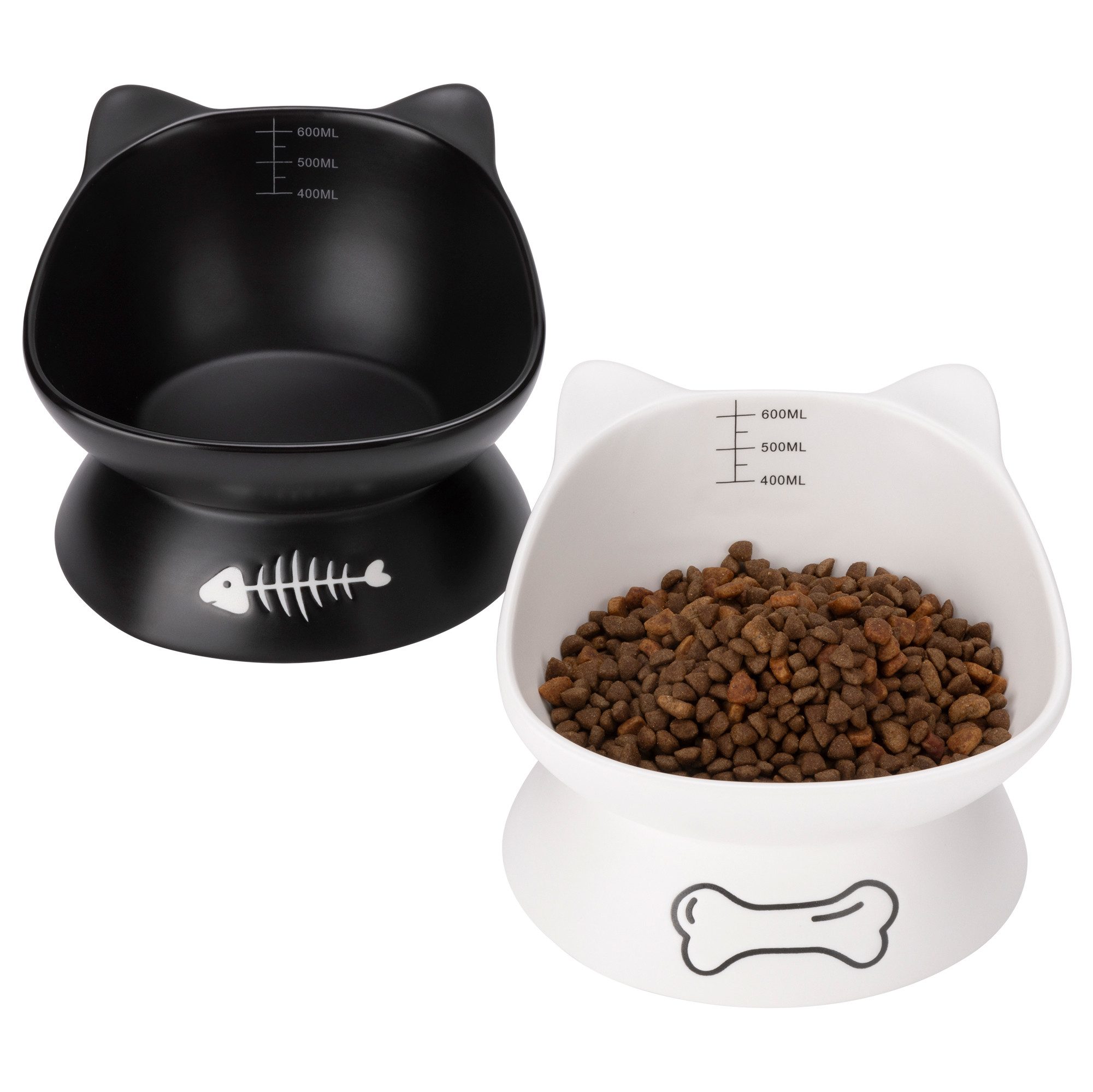 Napf Katzennapf Set - 2x 400ml Fressnapf und Wassernapf