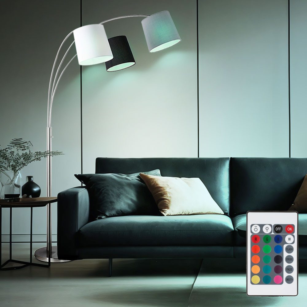 etc-shop LED Stehlampe, Leuchtmittel nicht inklusive, Warmweiß, Farbwechsel, Bogenstehlampe Stehleuchte Wohnzimmerlampe Dimmerr Fernbedienung LED