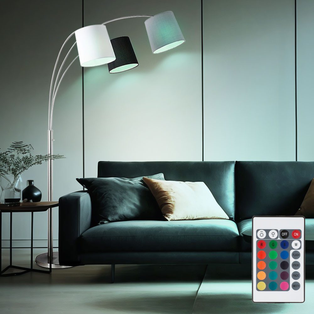 JUST LIGHT LED Stehlampe, Leuchtmittel inklusive, Warmweiß, Farbwechsel, Bogenstehlampe Stehleuchte Wohnzimmerlampe Dimmerr Fernbedienung LED