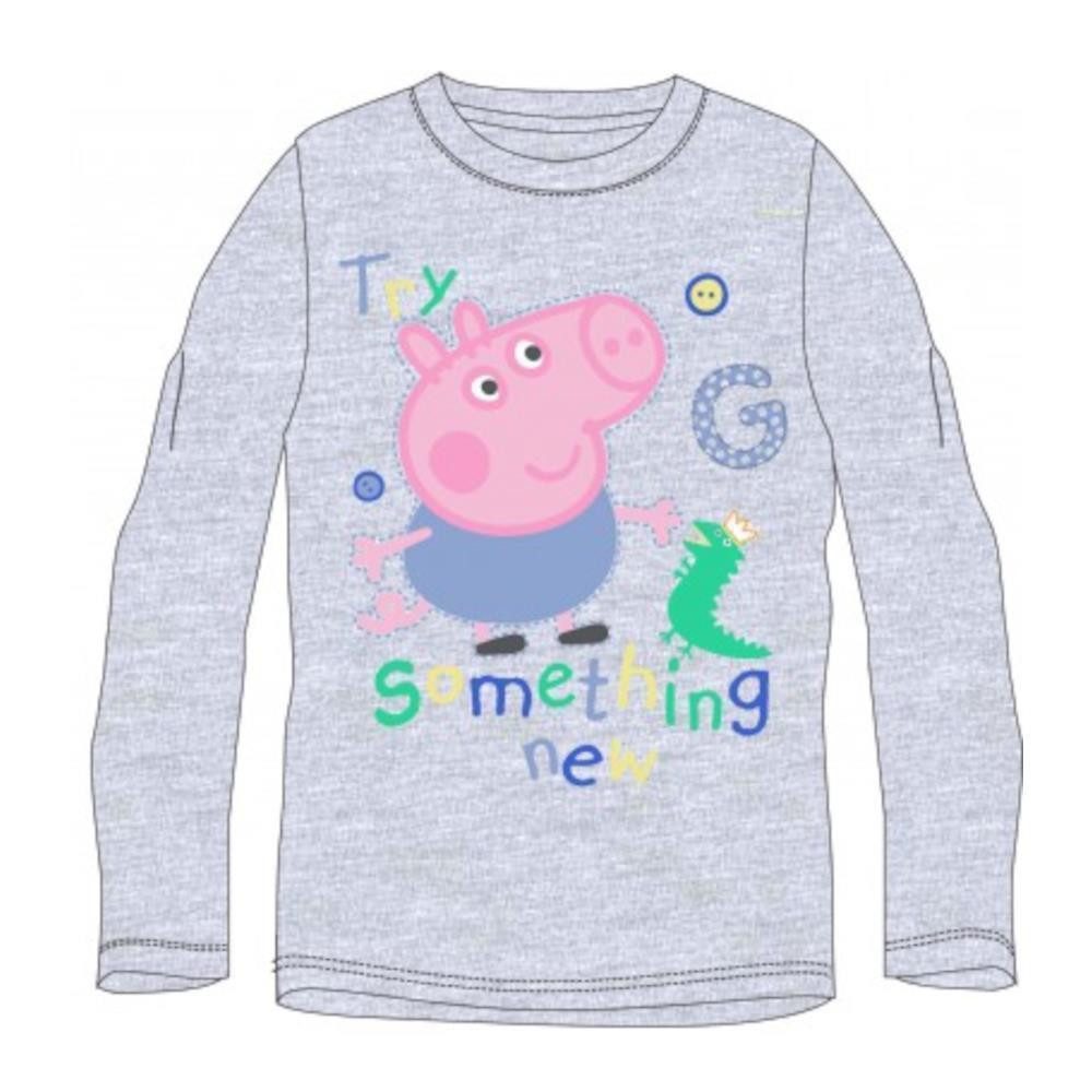 Peppa Pig T-Shirt Peppa Pig Langarm-T-Shirt- "something new", Grau oder Rot