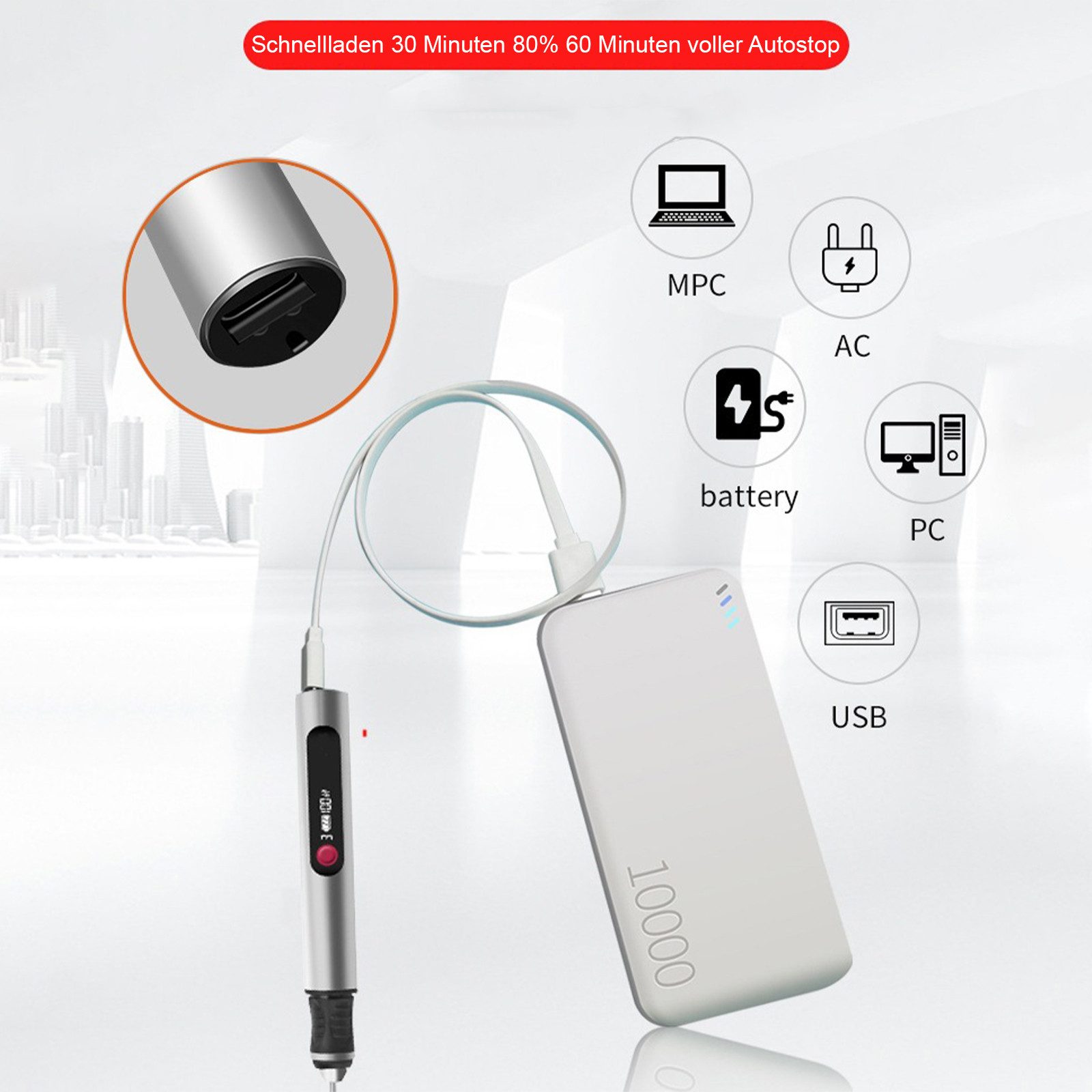 OKWISH Graviergerät Kabelloser Gravurstift elektrischer Schnitzstift Rotati günstig online kaufen