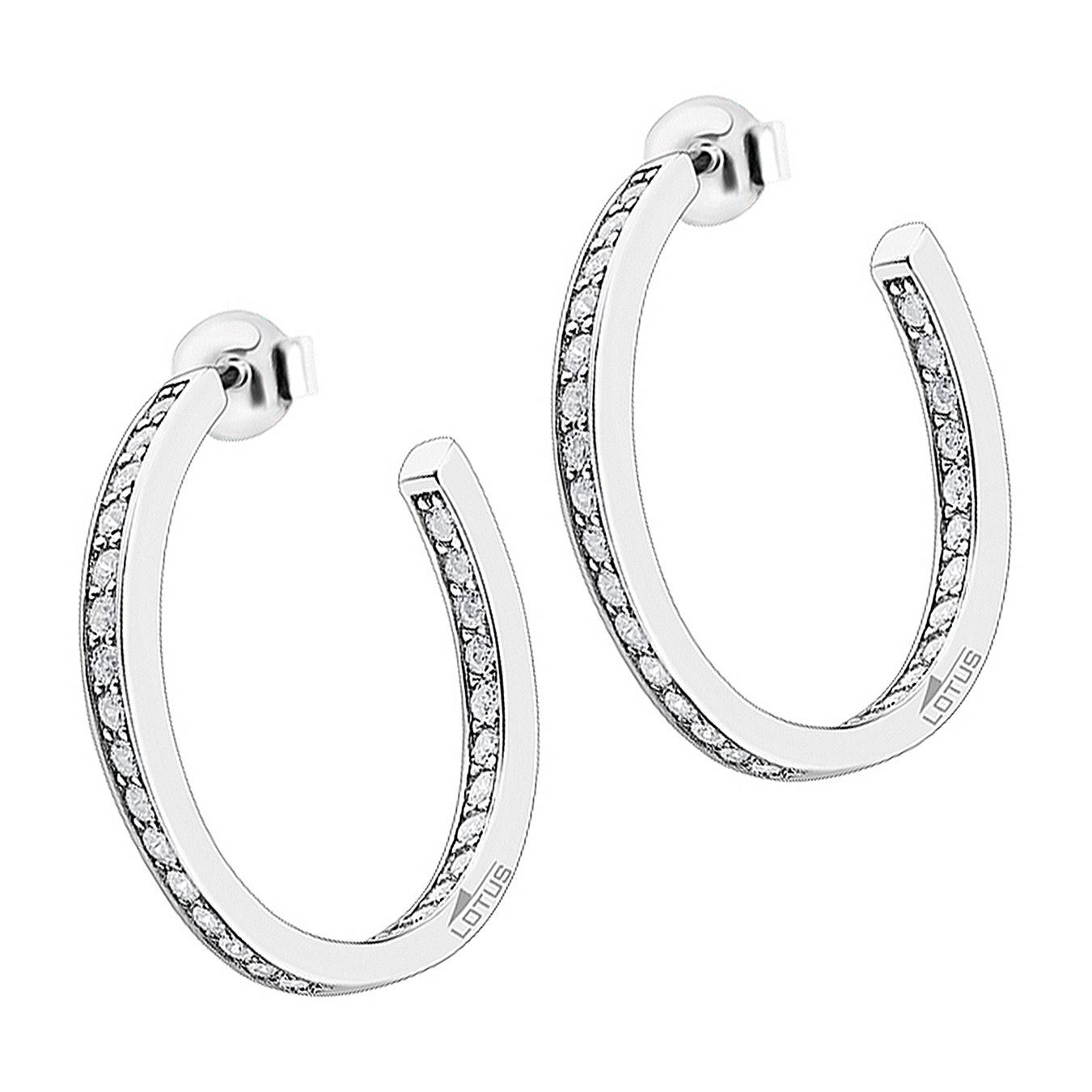 LOTUS SILVER Paar Ohrstecker LOTUS Silver Ohrstecker Ohrringe (Ohrstecker), Ohrstecker für Damen 925 Sterling Silber, weiß, silber