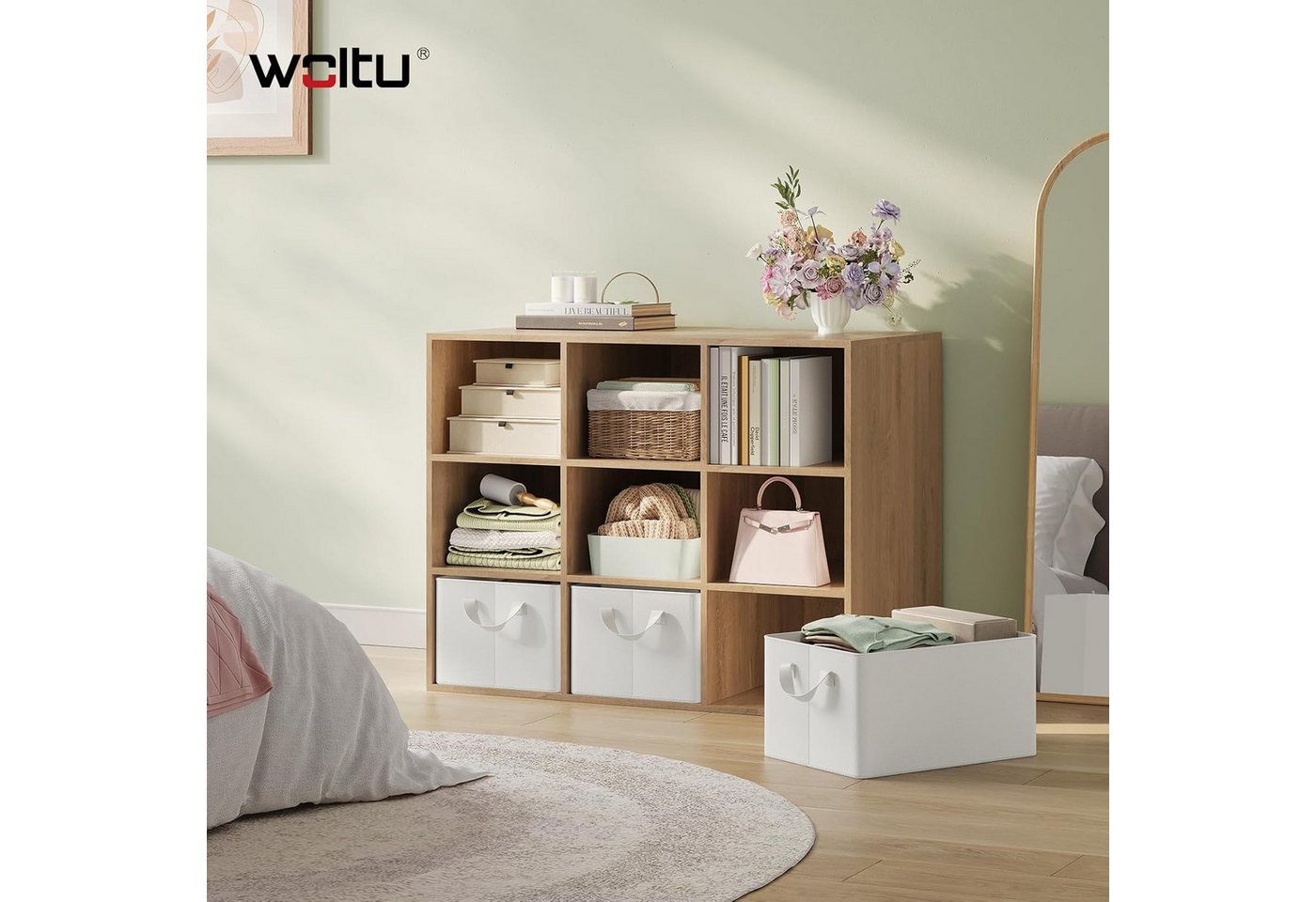 Thumbnail - Woltu Aufbewahrungsbox (1 St), mit Griffen, für Schlafzimmer, Arbeitszimmer, Wohnzimmer, faltbar