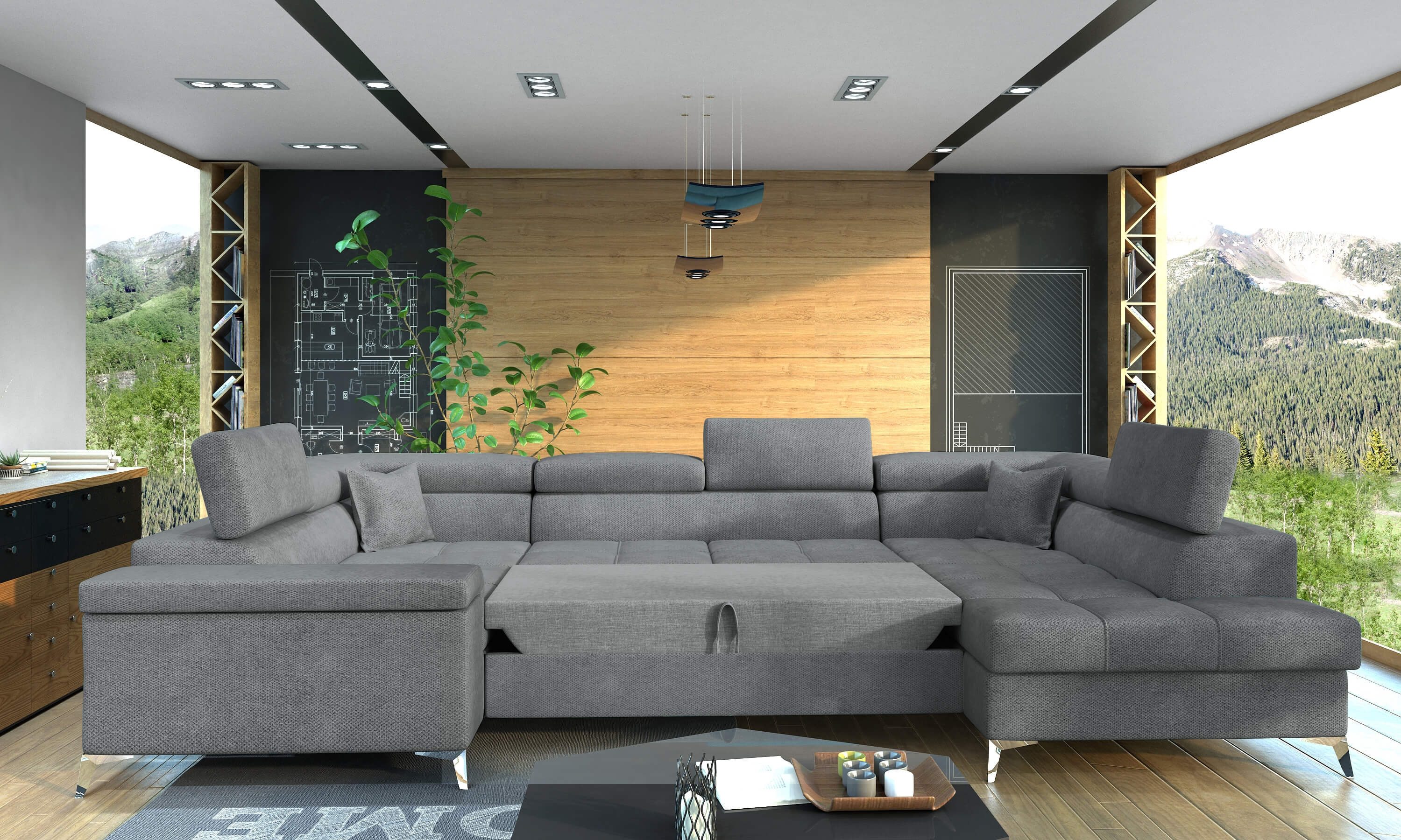 MF Design Wohnlandschaft Tiya, mit Bettfunktion