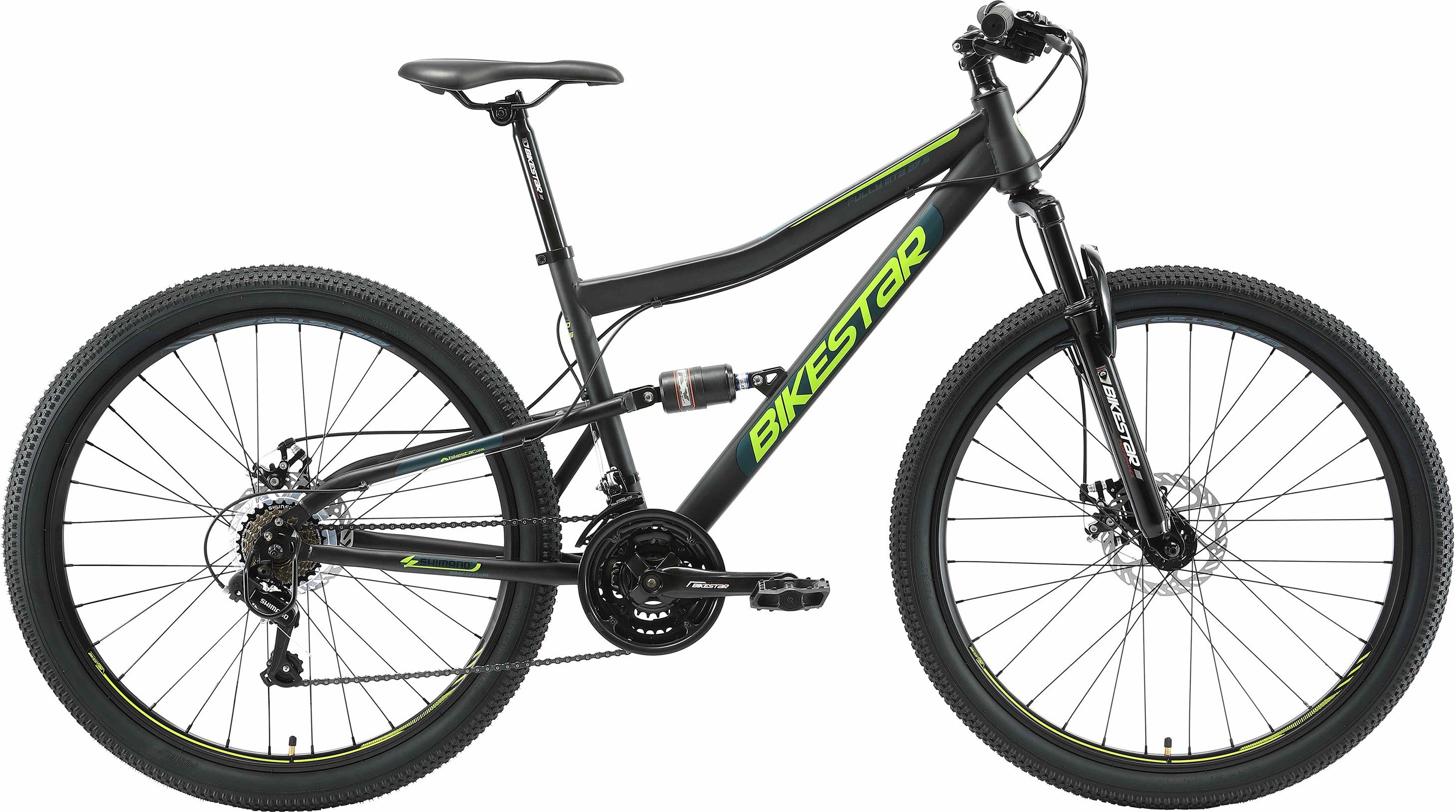 Bikestar Mountainbike, 21 Gang Shimano RD-TY300 Schaltwerk, Kettenschaltung, für Damen und Herren, Kettenschaltung